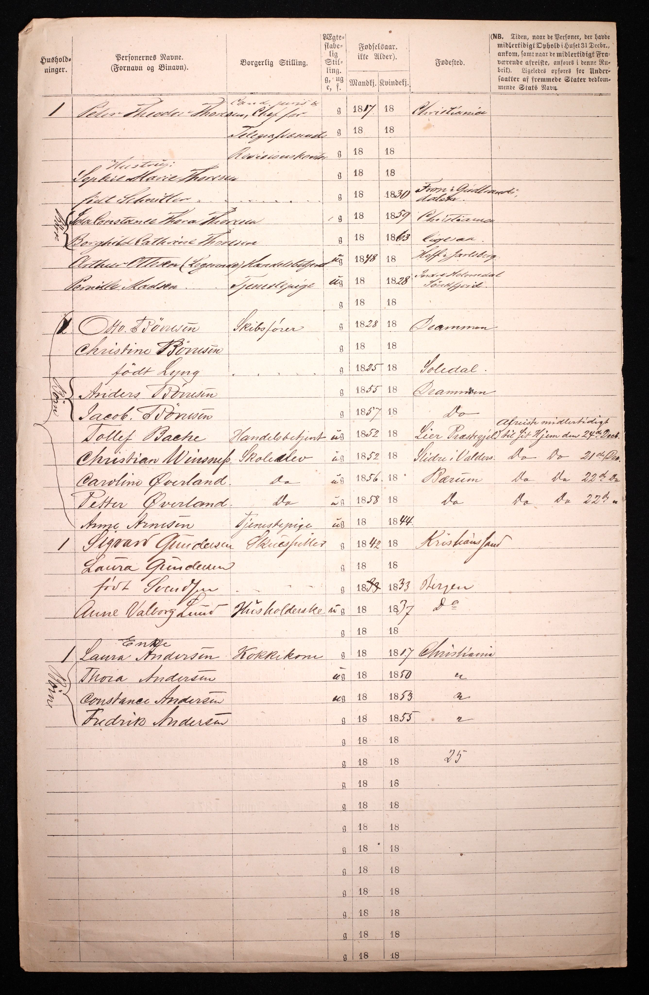 RA, 1870 census for 0301 Kristiania, 1870, p. 2906