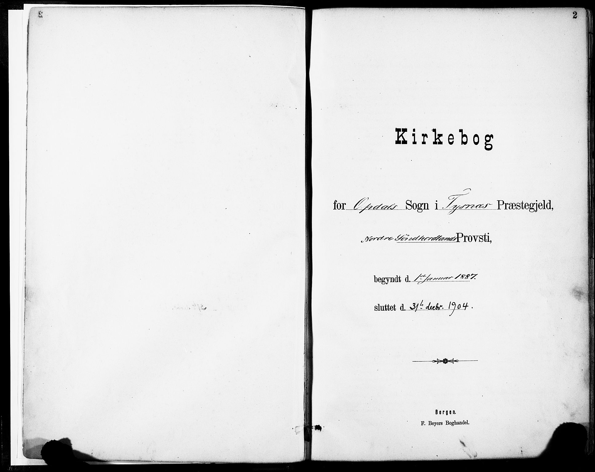 Tysnes sokneprestembete, SAB/A-78601/H/Haa: Parish register (official) no. D 1, 1887-1904, p. 2