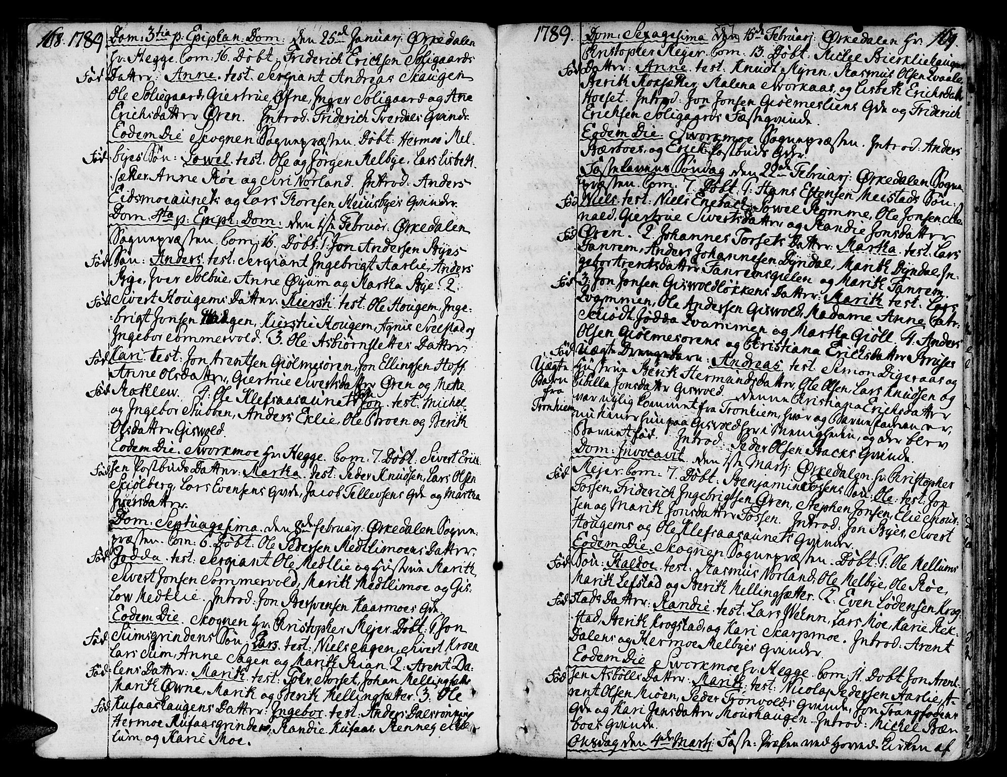 Ministerialprotokoller, klokkerbøker og fødselsregistre - Sør-Trøndelag, SAT/A-1456/668/L0802: Parish register (official) no. 668A02, 1776-1799, p. 168-169