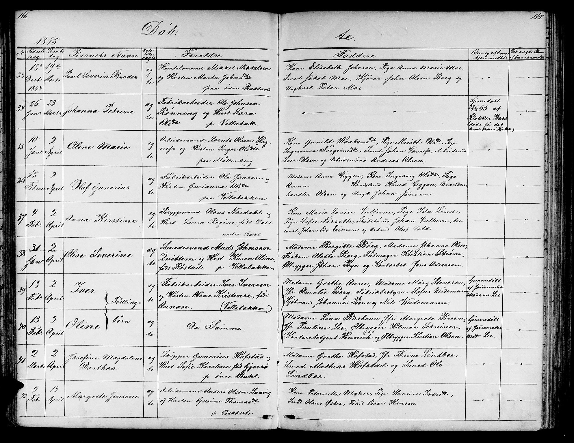 Ministerialprotokoller, klokkerbøker og fødselsregistre - Sør-Trøndelag, AV/SAT-A-1456/604/L0219: Parish register (copy) no. 604C02, 1851-1869, p. 146-147