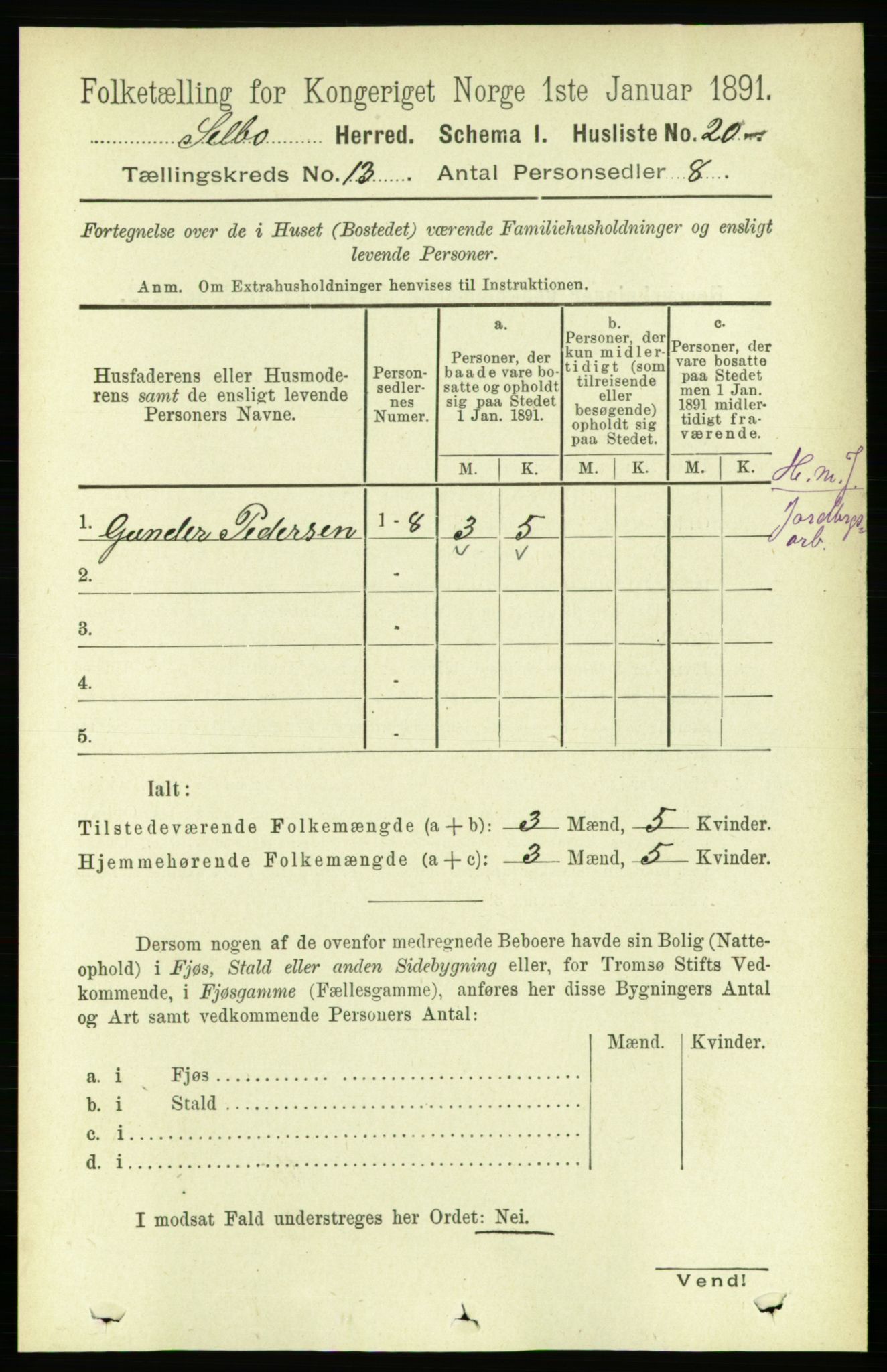 RA, 1891 census for 1664 Selbu, 1891, p. 4557