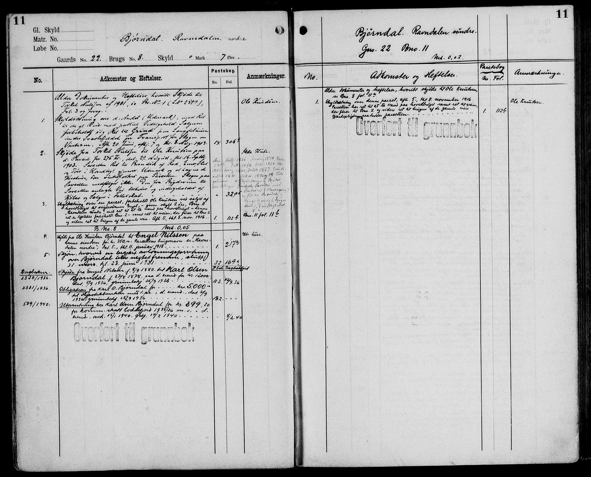 Midhordland sorenskriveri, AV/SAB-A-3001/1/G/Ga/Gab/L0106: Mortgage register no. II.A.b.106, p. 11