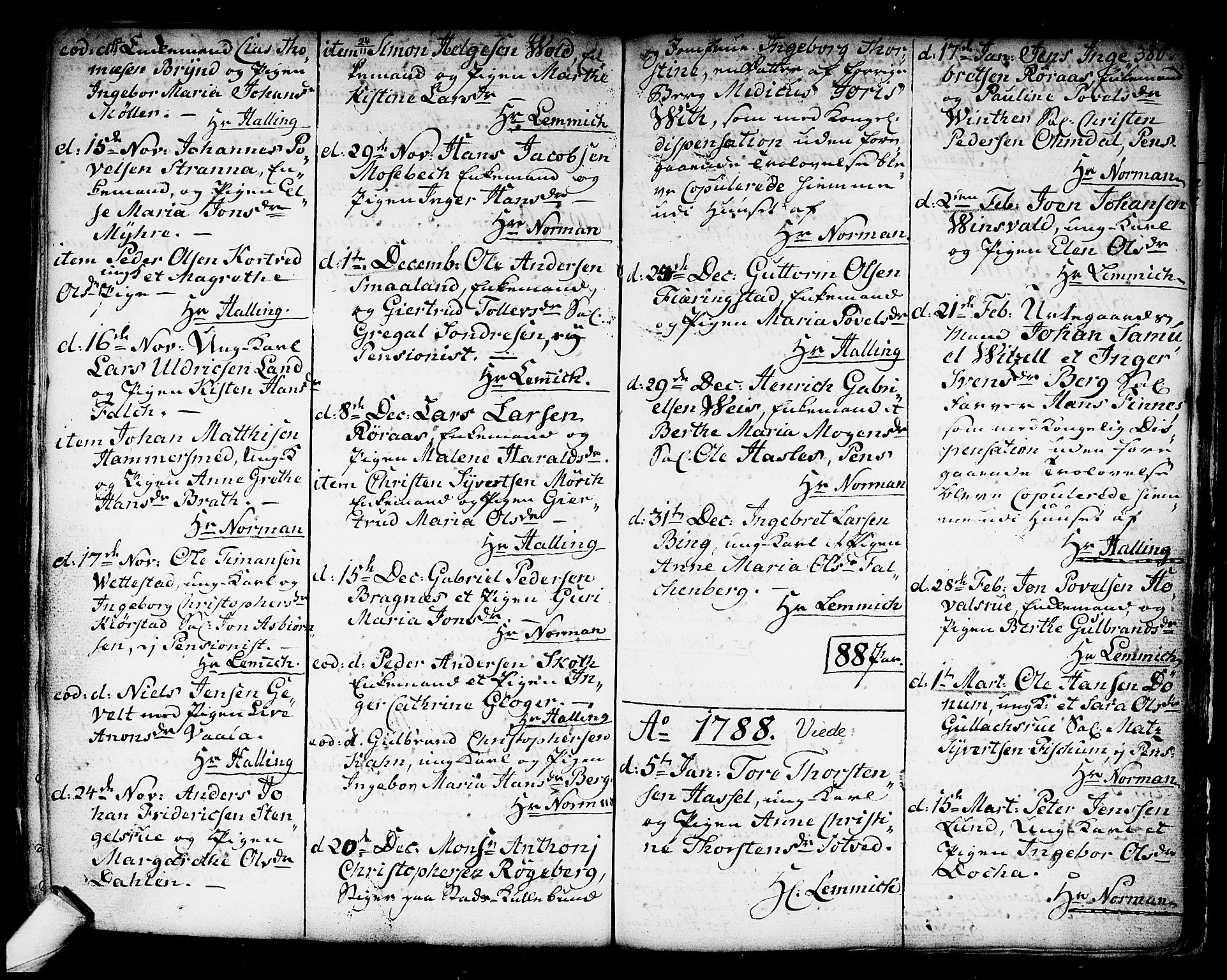 Kongsberg kirkebøker, AV/SAKO-A-22/F/Fa/L0006: Parish register (official) no. I 6, 1783-1797, p. 380