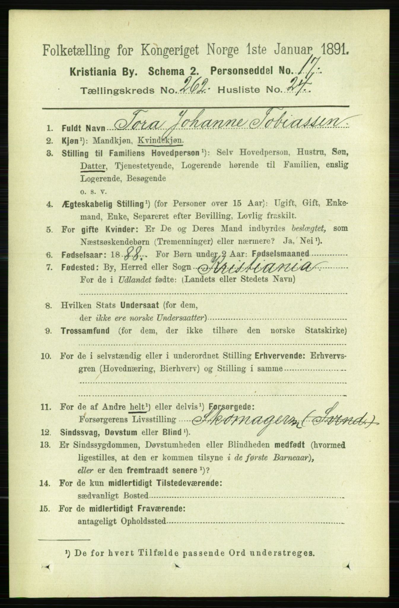 RA, 1891 census for 0301 Kristiania, 1891, p. 159461