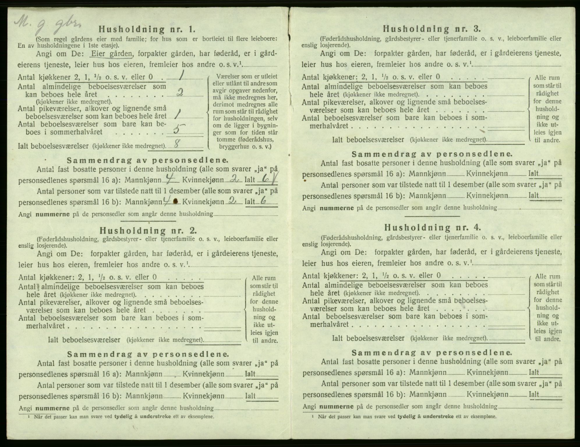 SAB, 1920 census for Jondal, 1920, p. 212