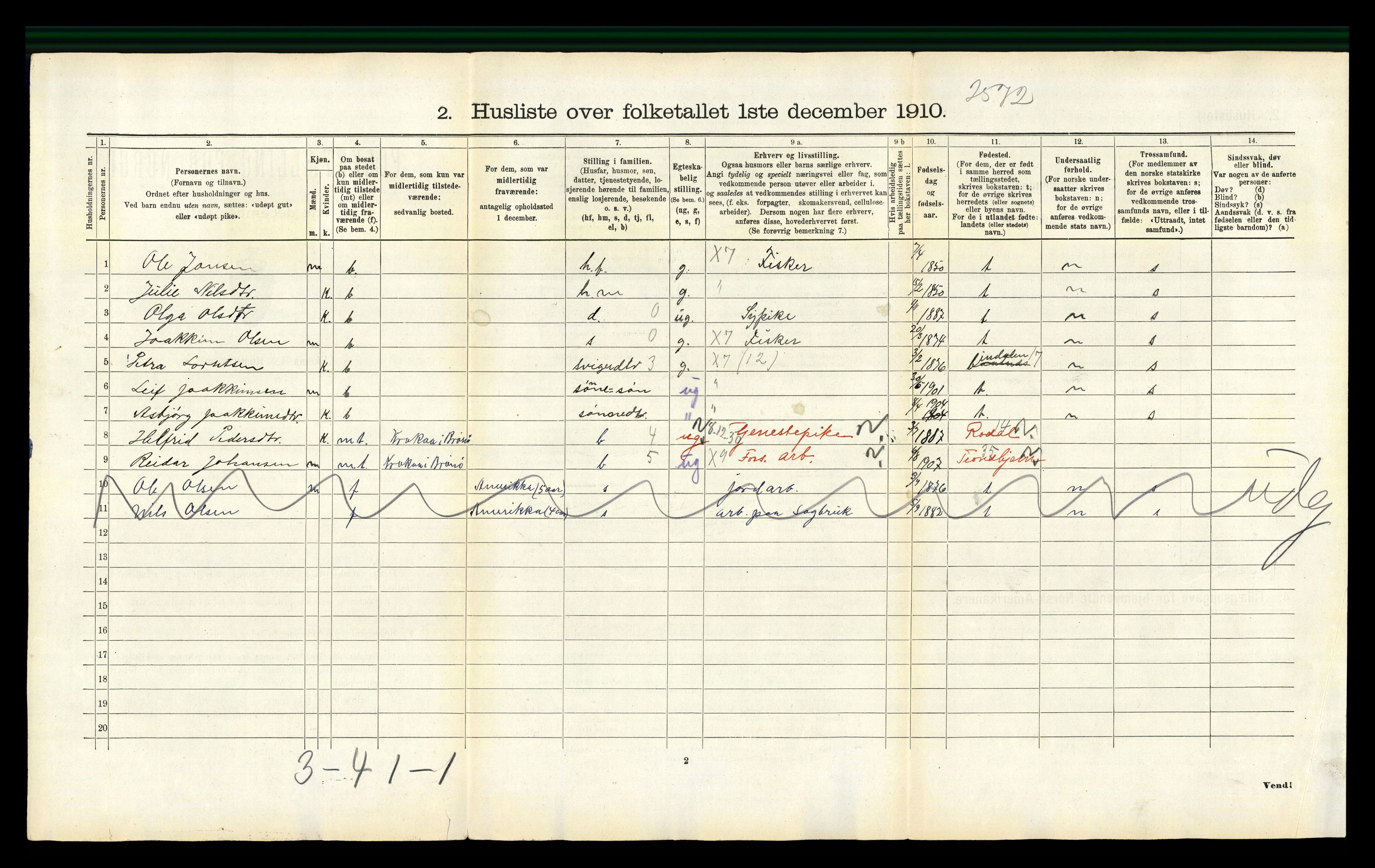 RA, 1910 census for Brønnøy, 1910, p. 132