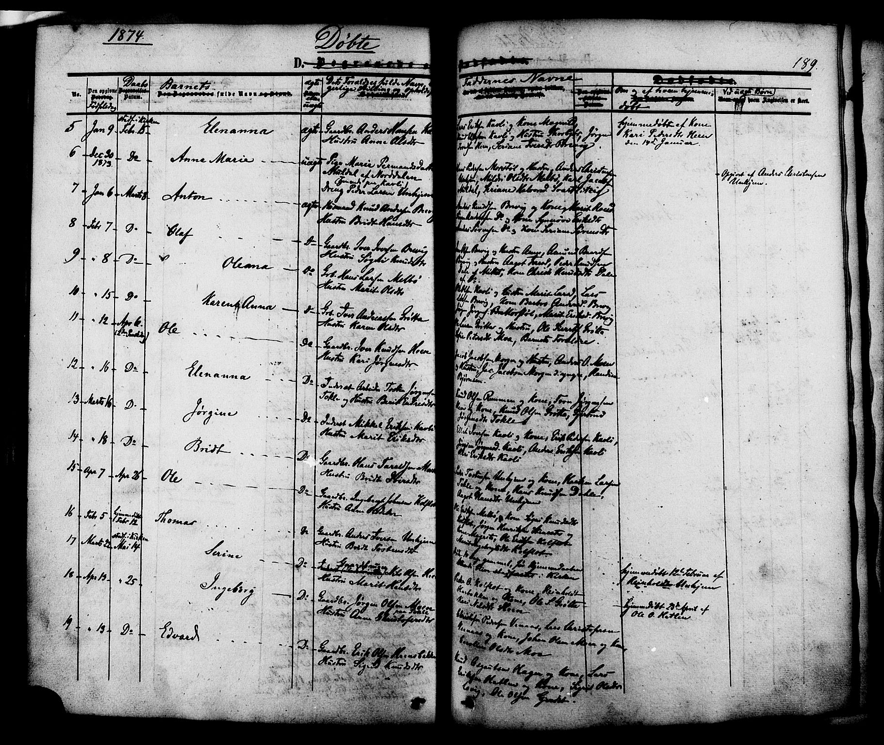 Ministerialprotokoller, klokkerbøker og fødselsregistre - Møre og Romsdal, AV/SAT-A-1454/545/L0586: Parish register (official) no. 545A02, 1854-1877, p. 189