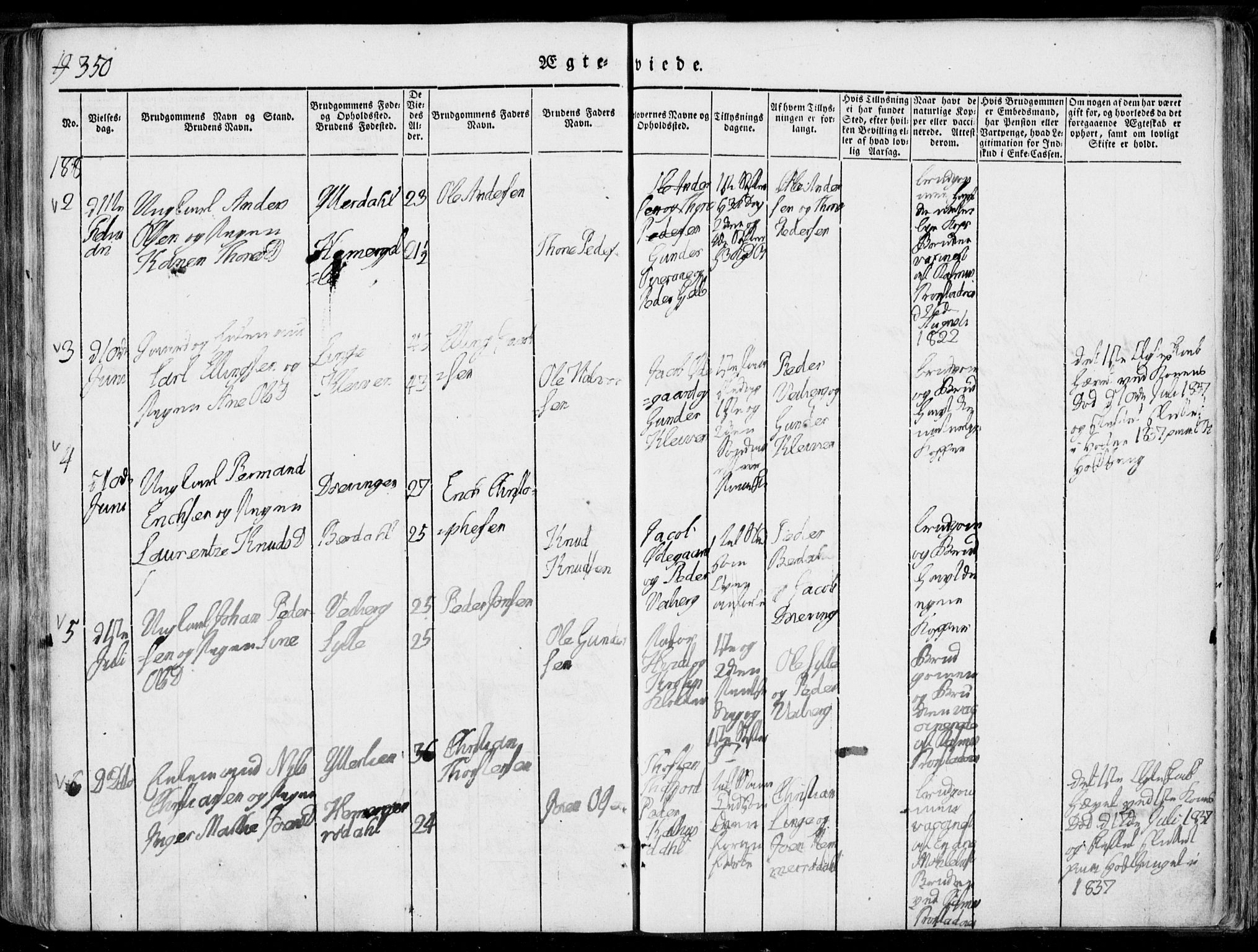 Ministerialprotokoller, klokkerbøker og fødselsregistre - Møre og Romsdal, AV/SAT-A-1454/519/L0248: Parish register (official) no. 519A07, 1829-1860, p. 350