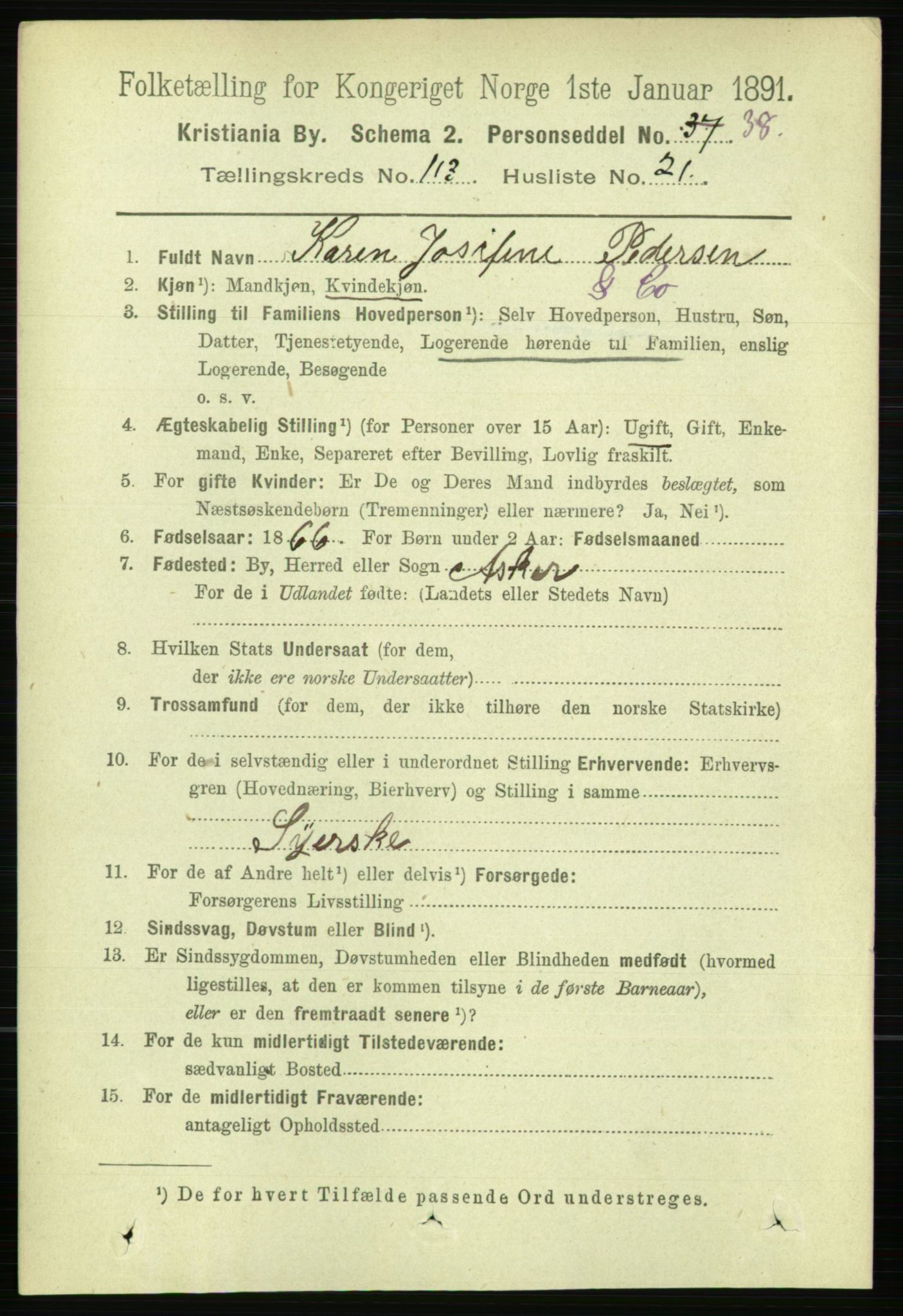 RA, 1891 census for 0301 Kristiania, 1891, p. 60677