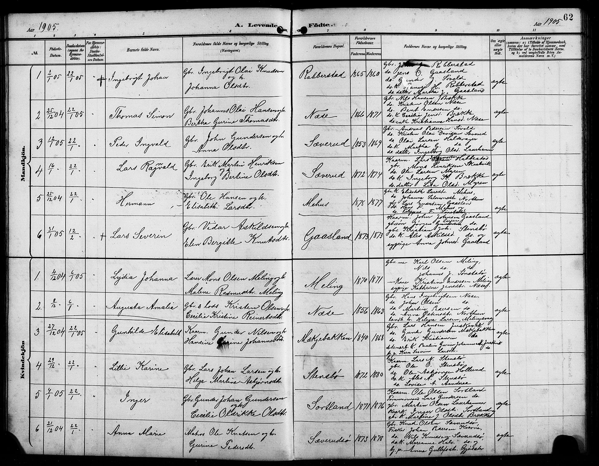 Finnås sokneprestembete, AV/SAB-A-99925/H/Ha/Hab/Habb/L0004: Parish register (copy) no. B 4, 1897-1907, p. 62