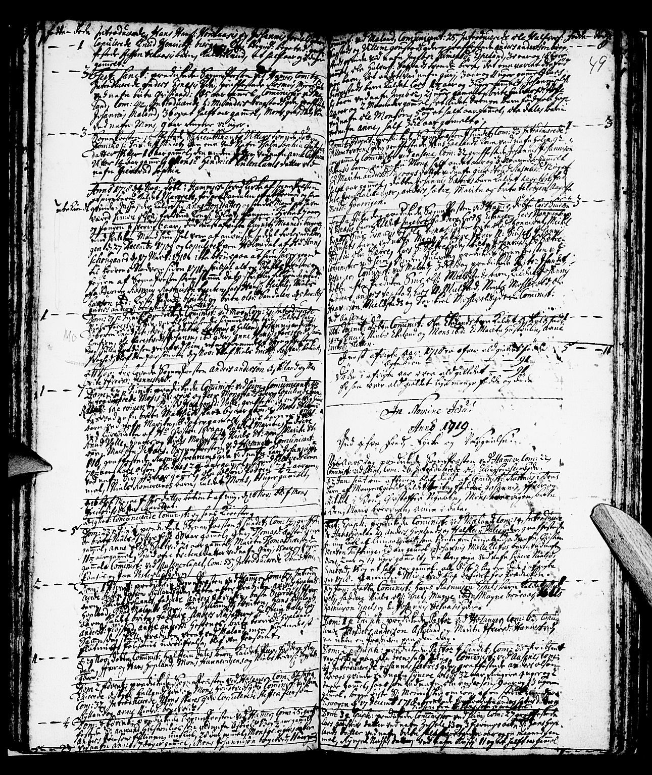 Hamre sokneprestembete, SAB/A-75501/H/Ha/Haa/Haaa/L0003: Parish register (official) no. A 3, 1708-1726, p. 49