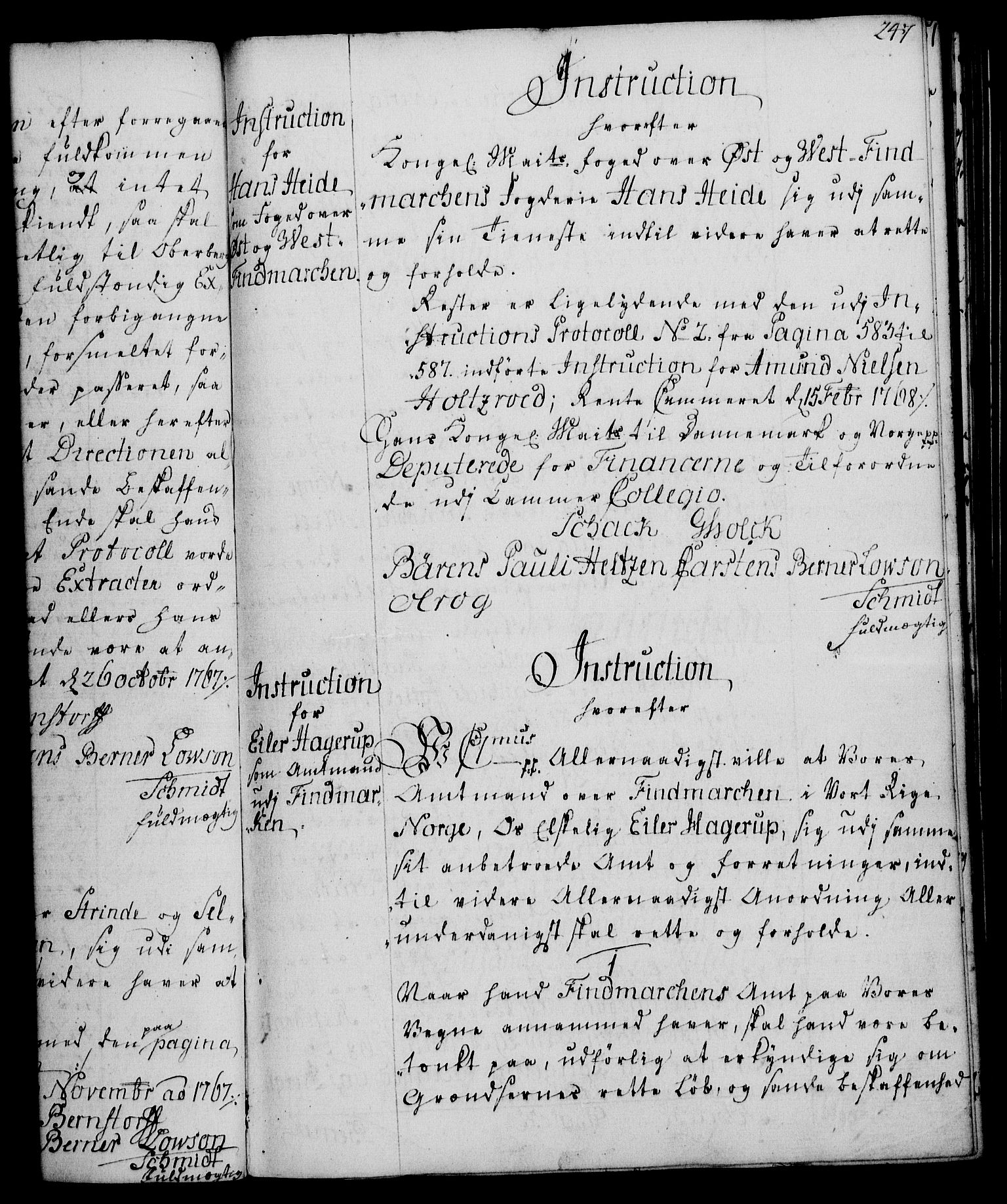 Rentekammeret, Kammerkanselliet, RA/EA-3111/G/Gg/Ggi/L0003: Norsk instruksjonsprotokoll med register (merket RK 53.36), 1751-1775, p. 247
