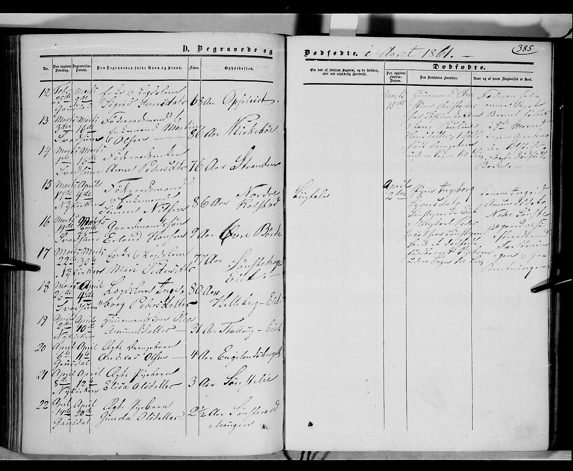 Gausdal prestekontor, AV/SAH-PREST-090/H/Ha/Haa/L0008: Parish register (official) no. 8, 1850-1861, p. 385