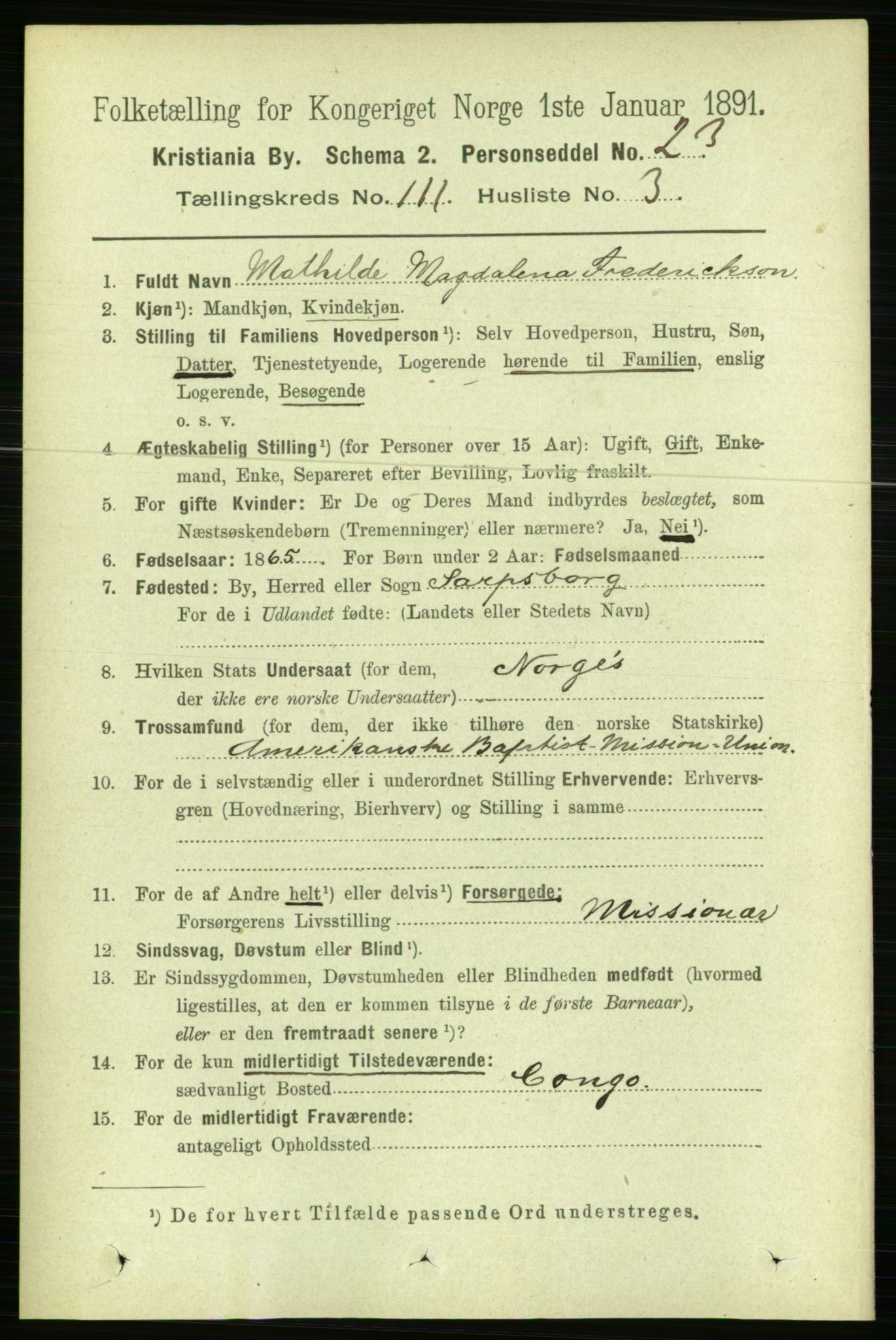 RA, 1891 census for 0301 Kristiania, 1891, p. 57976
