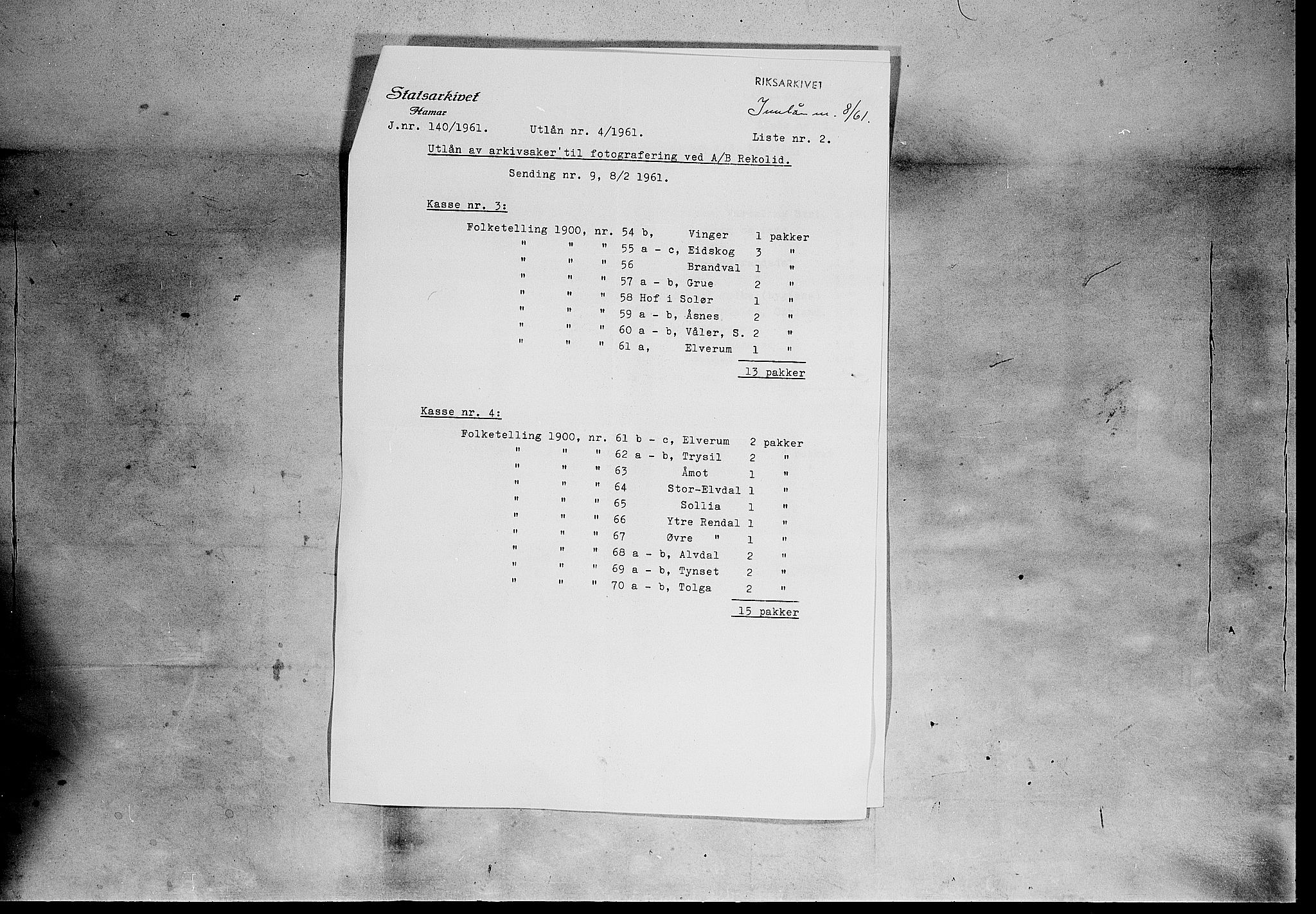 SAH, 1900 census for Elverum, 1900, p. 96