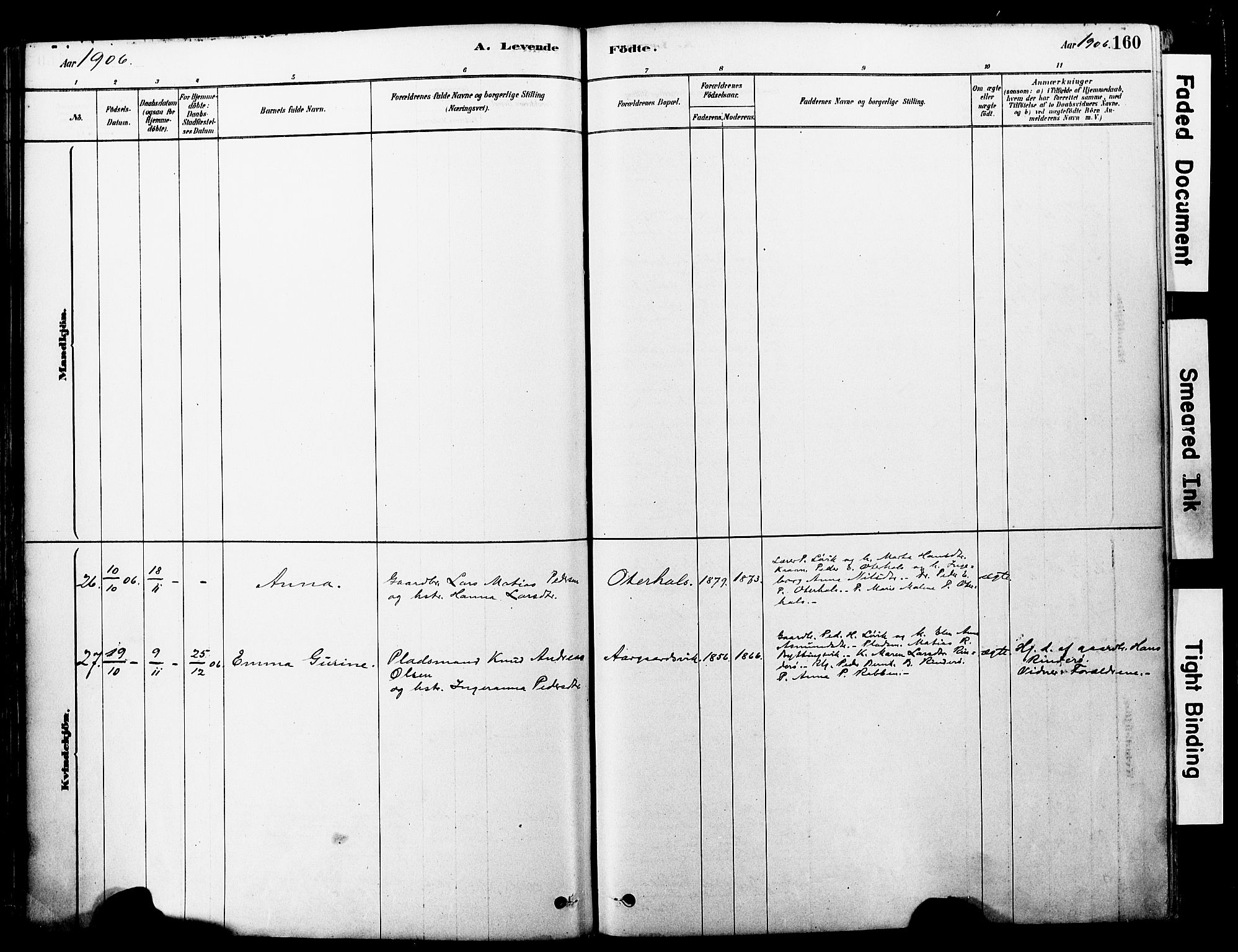 Ministerialprotokoller, klokkerbøker og fødselsregistre - Møre og Romsdal, SAT/A-1454/560/L0721: Parish register (official) no. 560A05, 1878-1917, p. 160