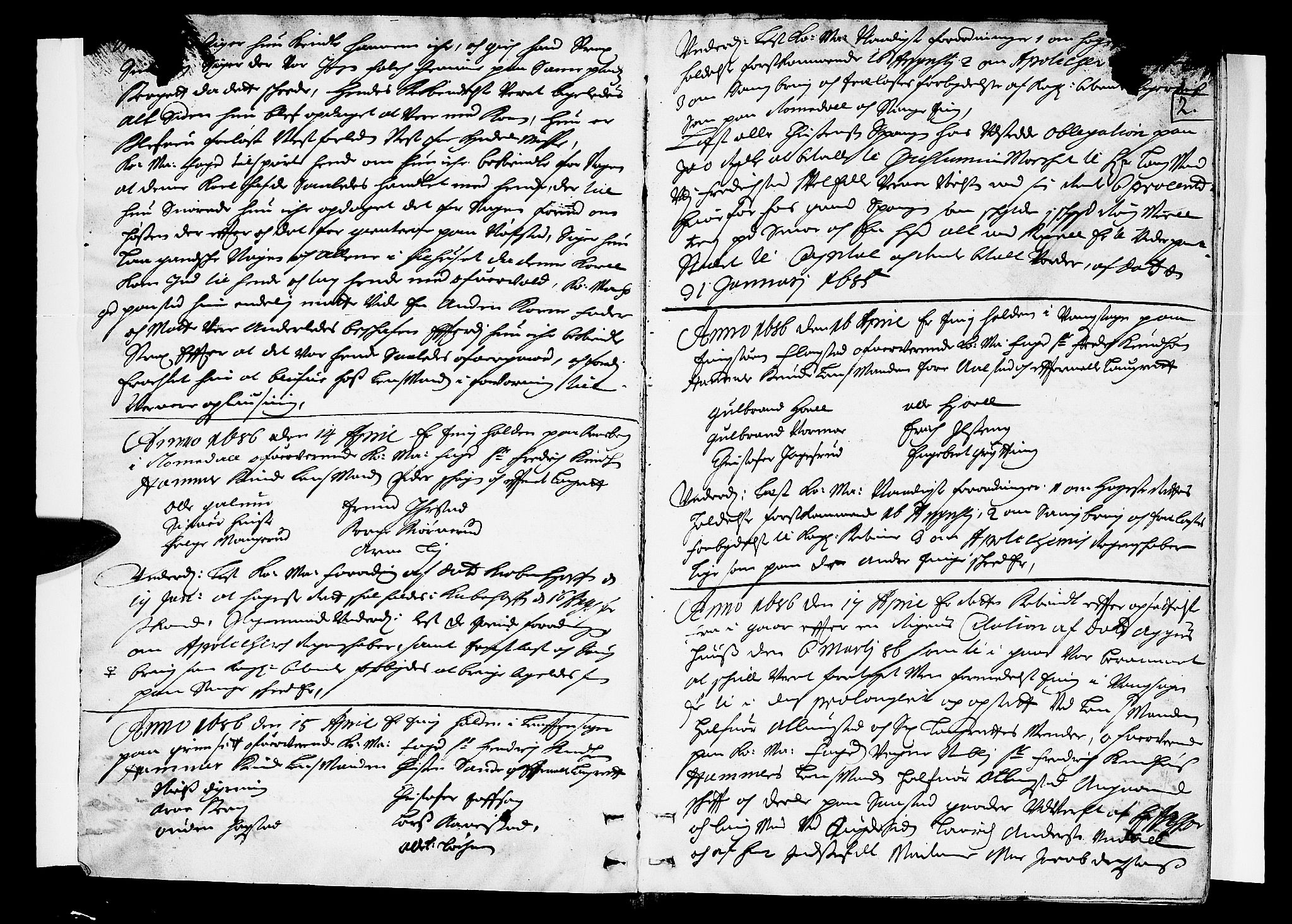 Hedemarken sorenskriveri, SAH/TING-034/G/Gb/L0020: Tingbok, 1686, p. 1b-2a