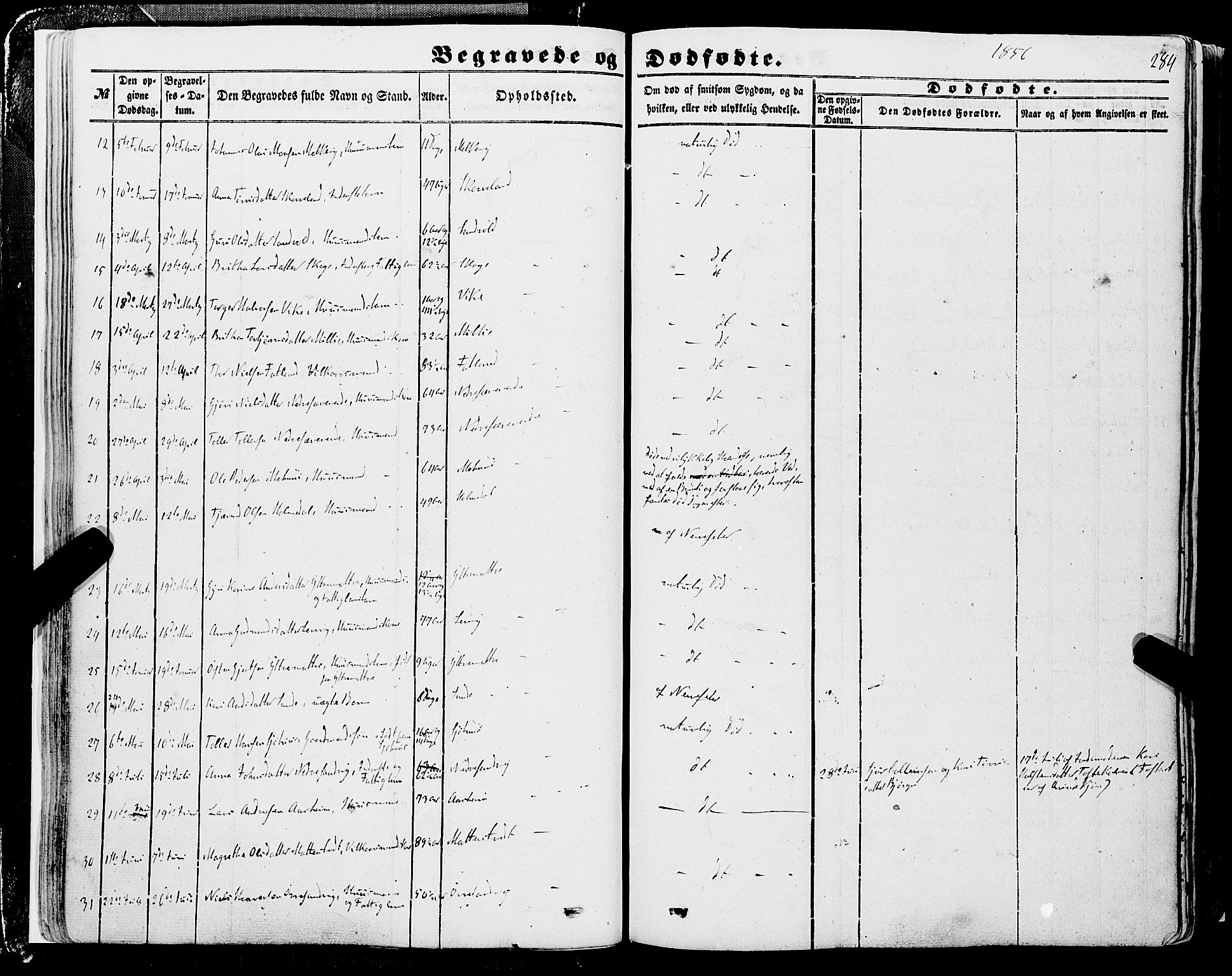 Skånevik sokneprestembete, AV/SAB-A-77801/H/Haa: Parish register (official) no. A 5II, 1848-1869, p. 284