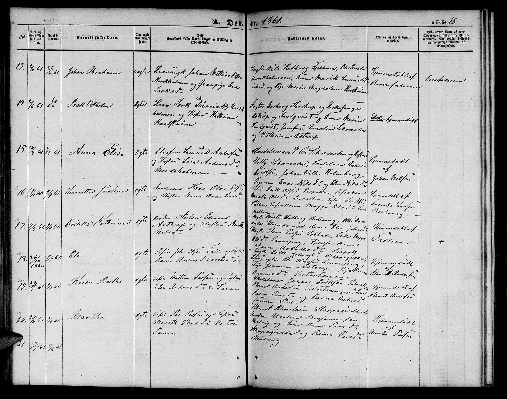 Tana sokneprestkontor, SATØ/S-1334/H/Hb/L0001klokker: Parish register (copy) no. 1 /1, 1853-1867, p. 65