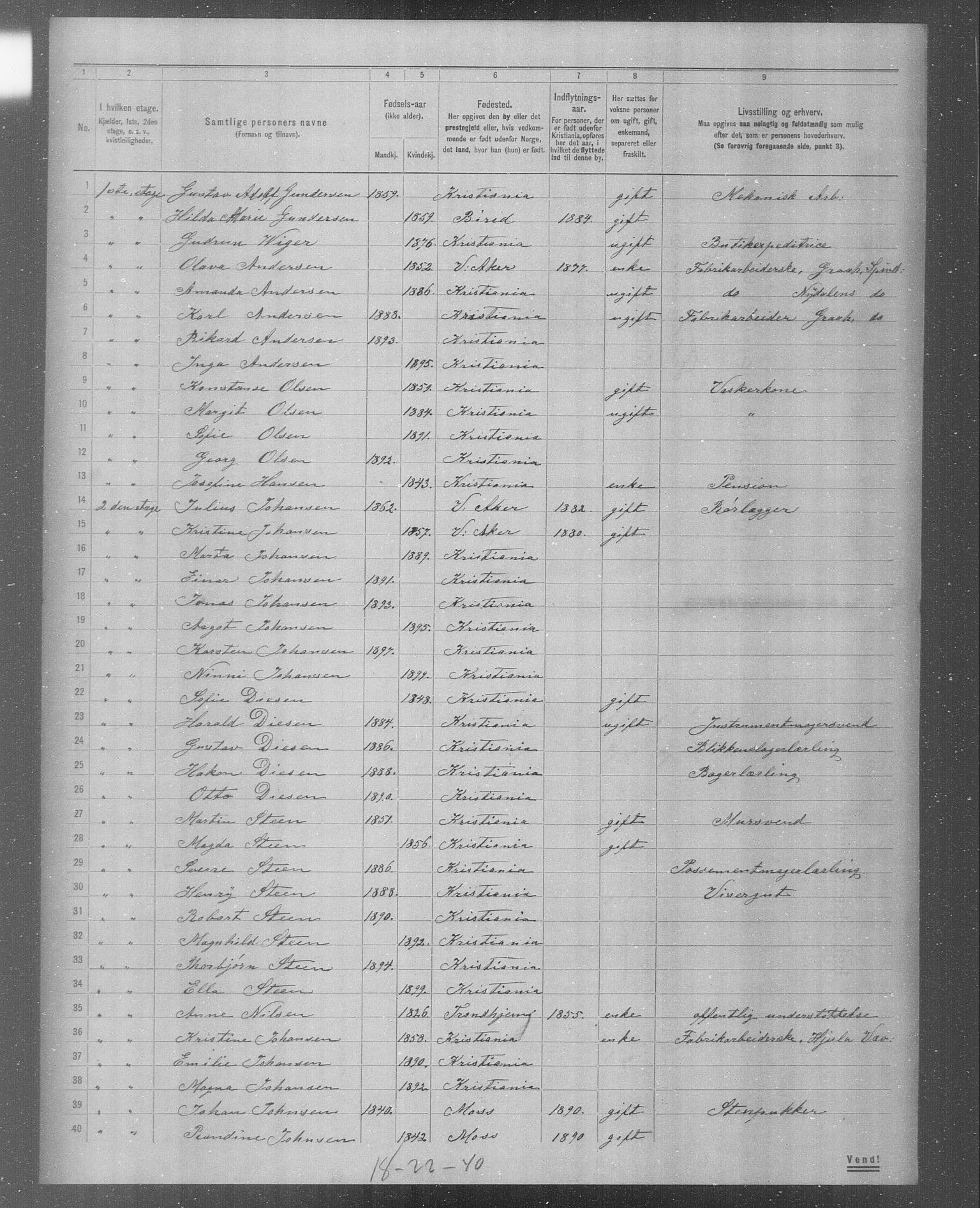 OBA, Municipal Census 1904 for Kristiania, 1904, p. 4918