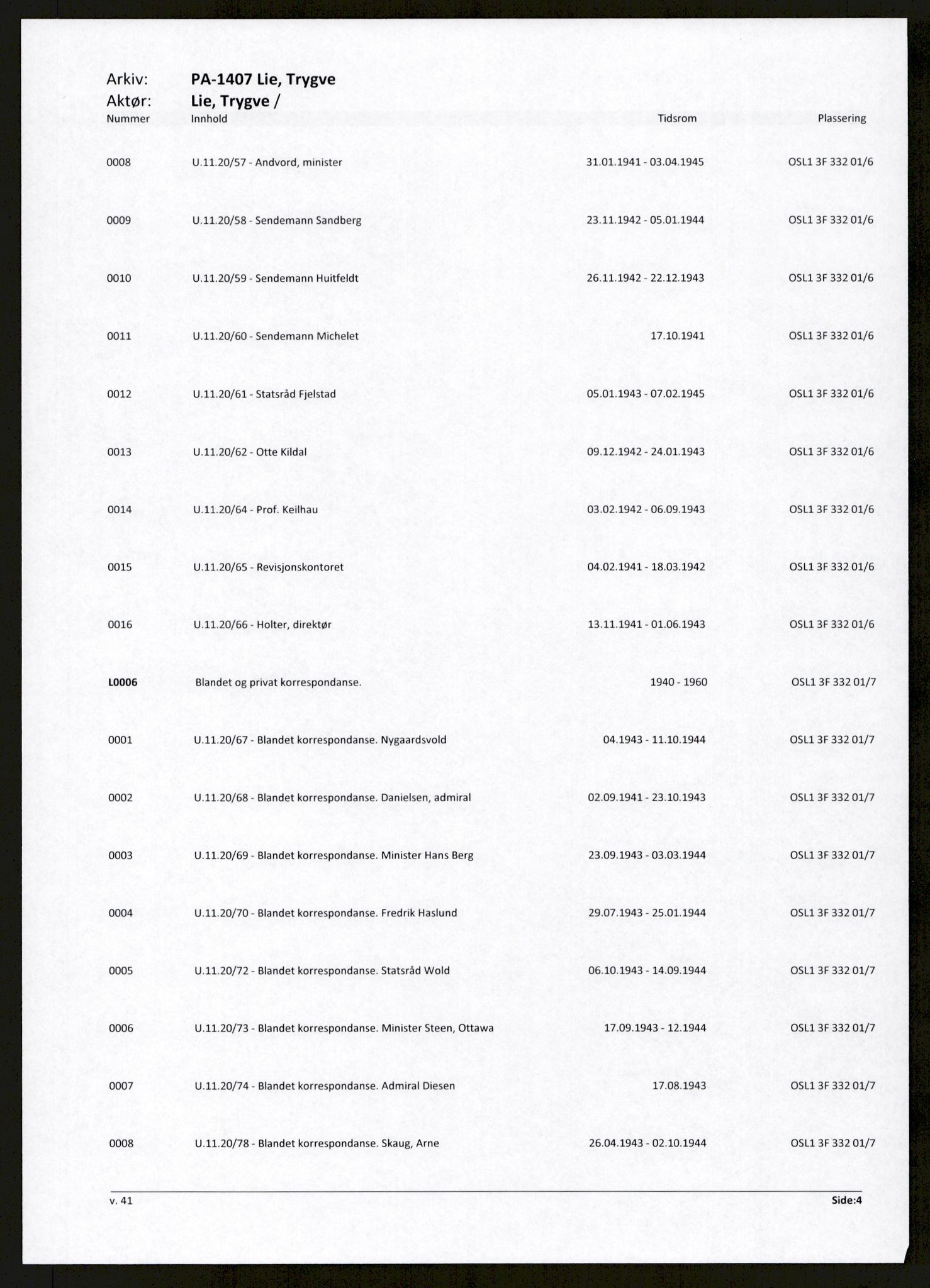 Lie, Trygve, AV/RA-PA-1407/D/L0001: Blandet korrespondanse., 1940-1944, p. 4