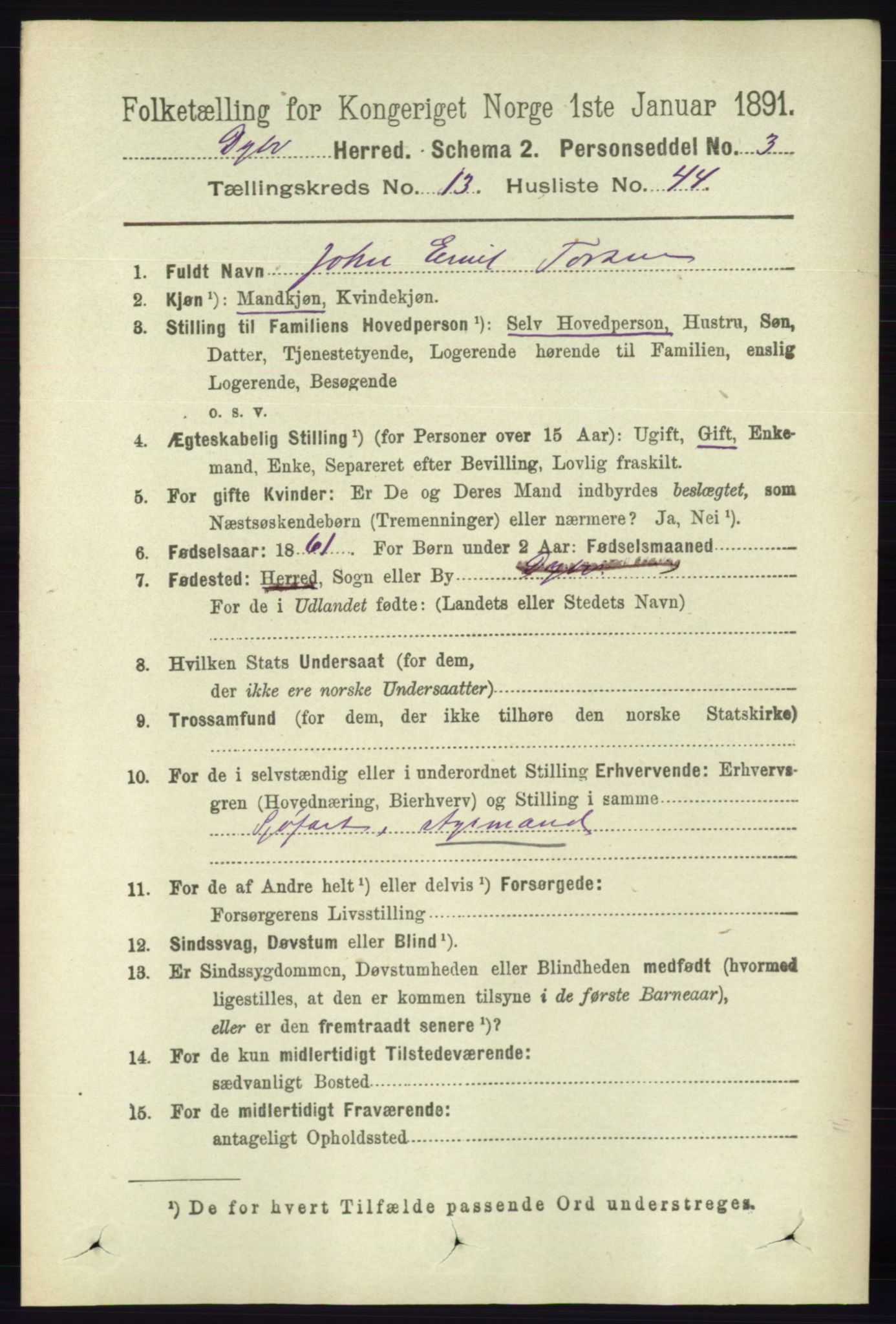 RA, 1891 census for 0915 Dypvåg, 1891, p. 5565