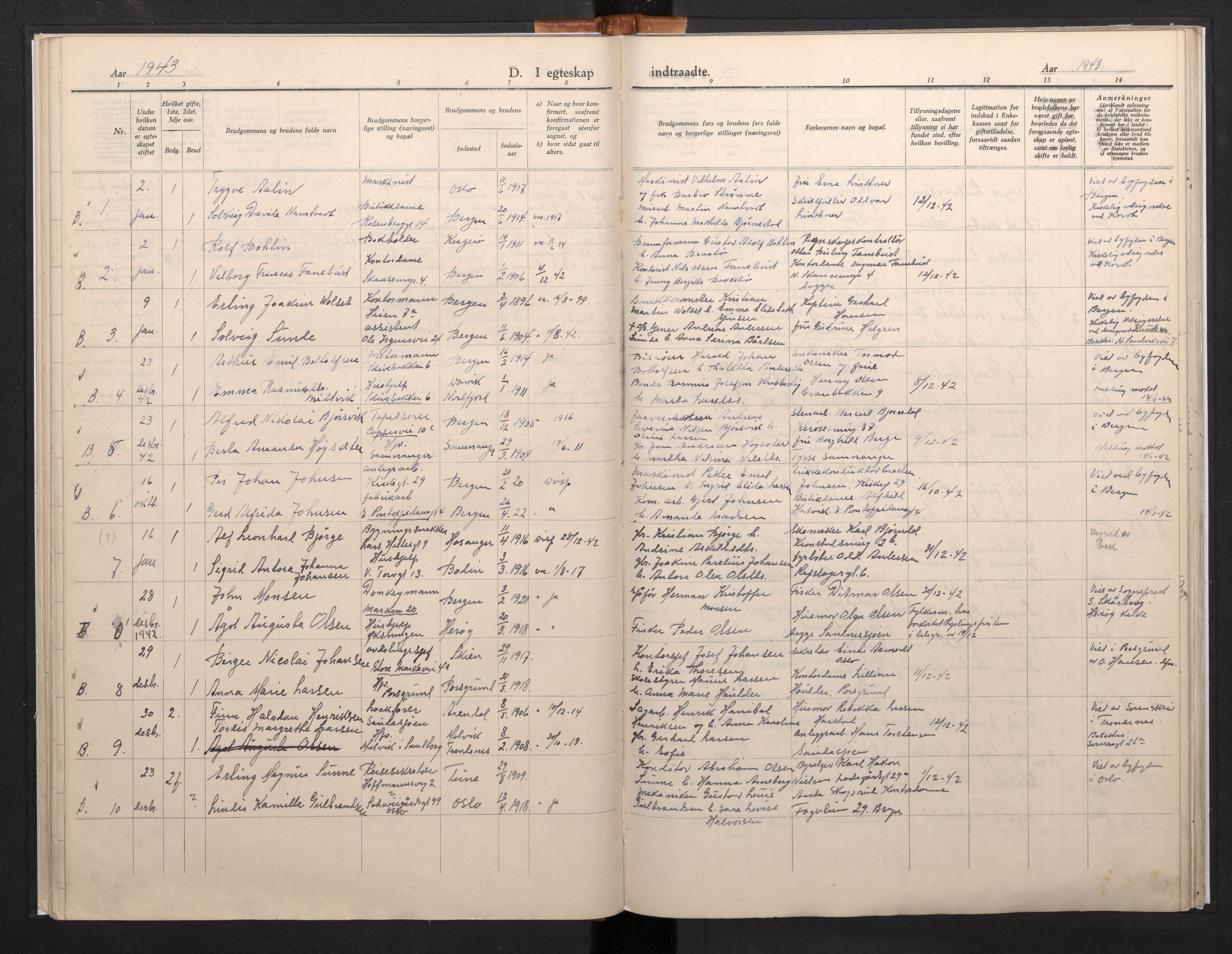 Domkirken sokneprestembete, SAB/A-74801/H/Haa/L0016: Parish register (official) no. A 15, 1942-1952