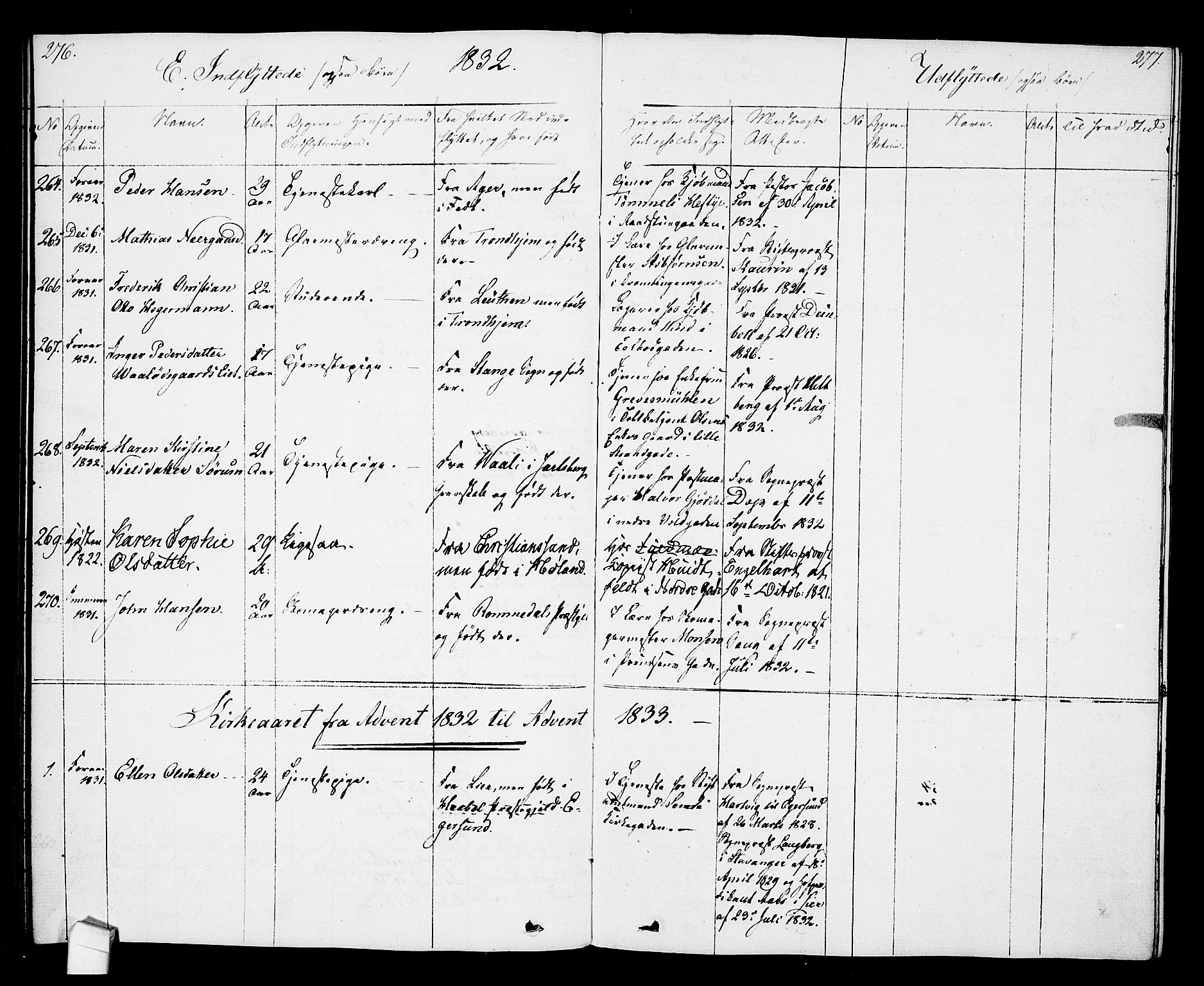 Oslo domkirke Kirkebøker, SAO/A-10752/F/Fa/L0027: Parish register (official) no. 27, 1828-1840, p. 276-277