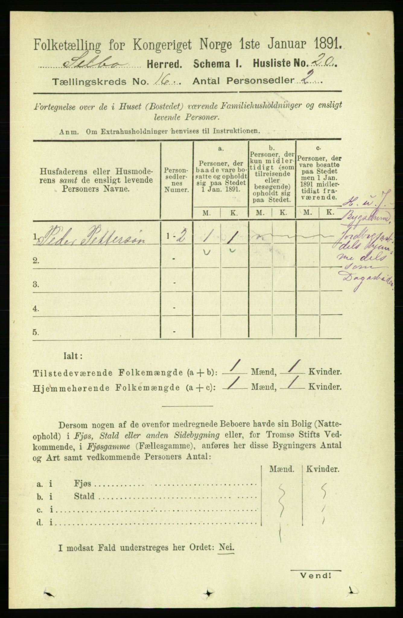 RA, 1891 census for 1664 Selbu, 1891, p. 5706