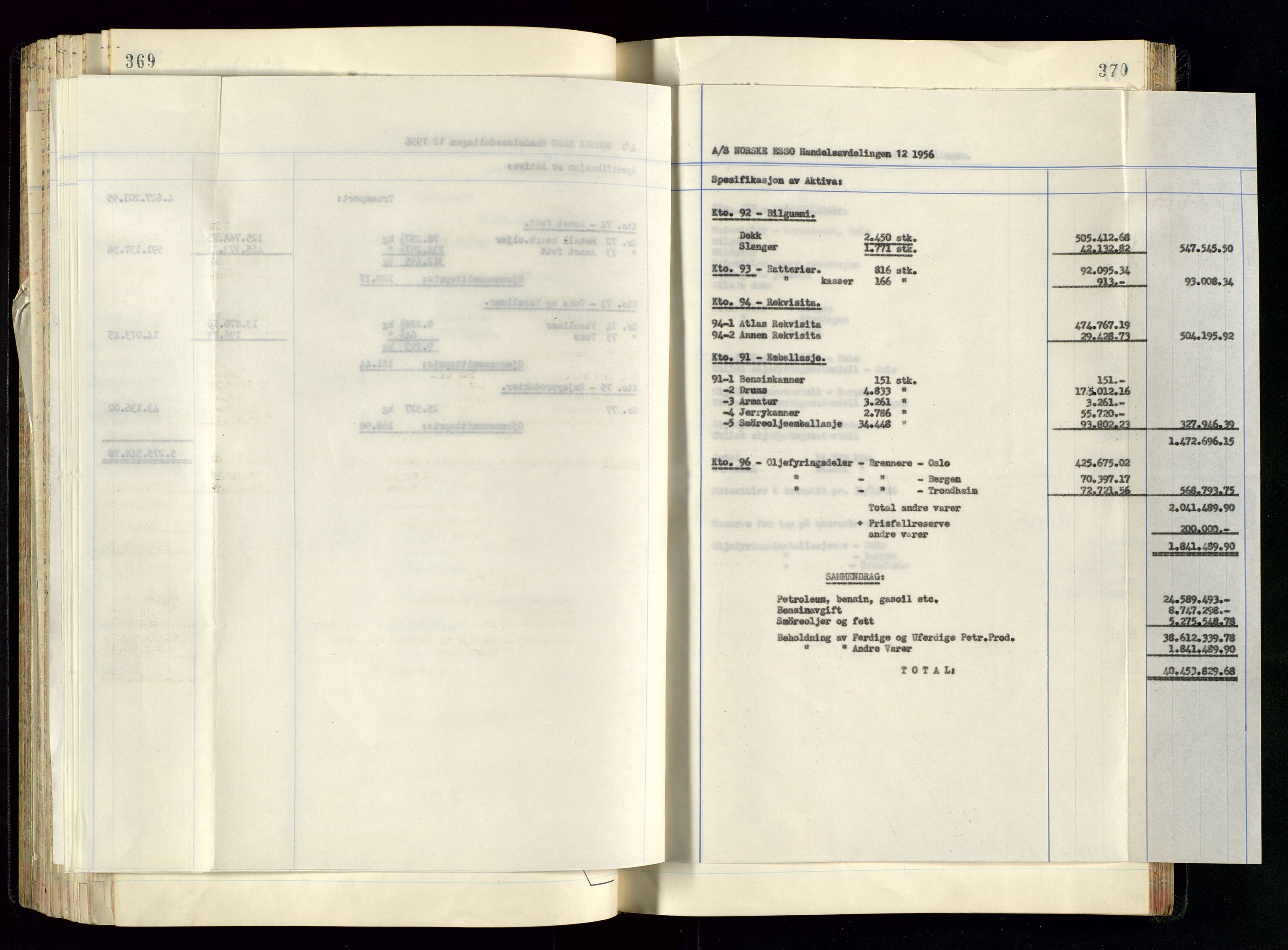 PA 1534 - Østlandske Petroleumscompagni A/S, AV/SAST-A-101954/A/Aa/L0005/0001: Direksjonsprotokoller / Den Administrerende Direksjon alle selskaper (referatprotokoll), 1943-1958