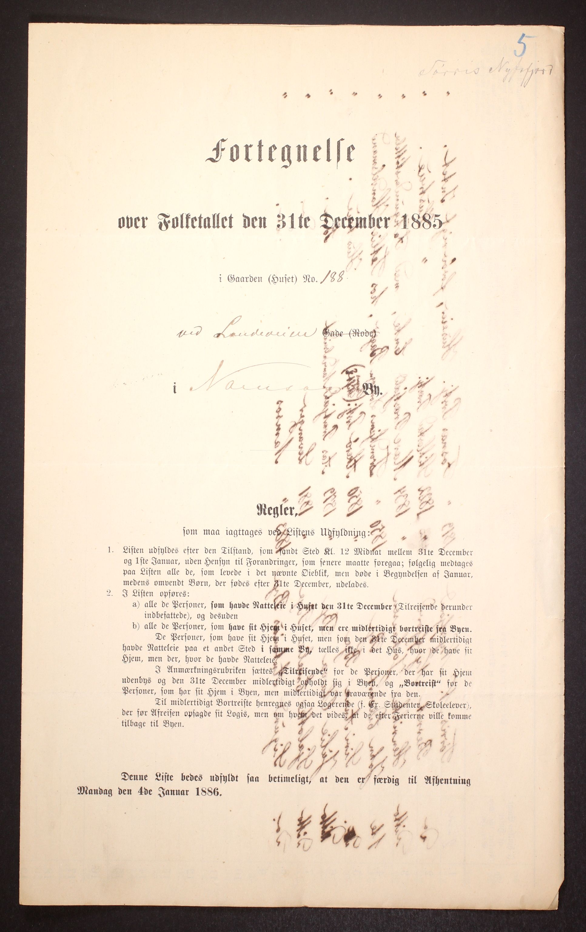 SAT, 1885 census for 1703 Namsos, 1885