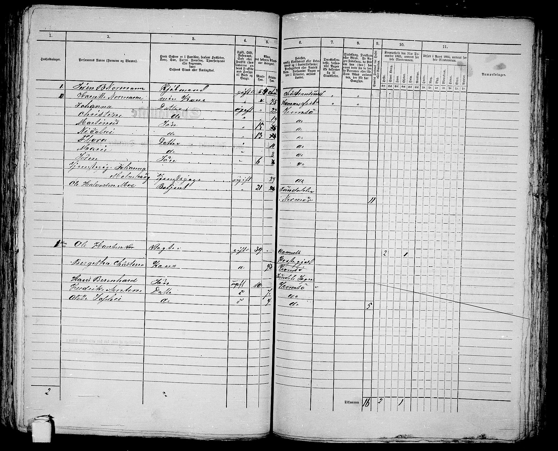 RA, 1865 census for Tromsø, 1865, p. 192