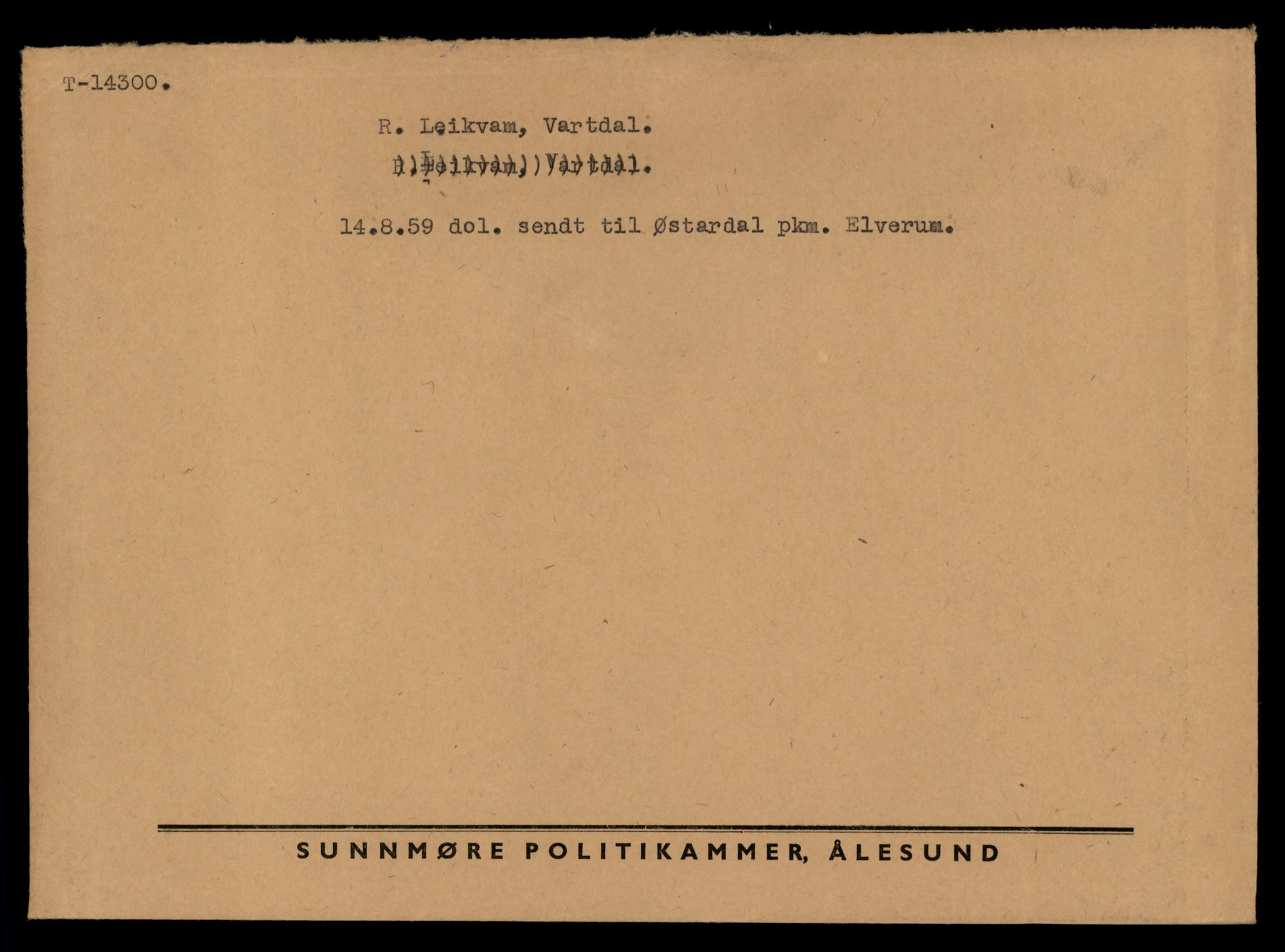 Møre og Romsdal vegkontor - Ålesund trafikkstasjon, SAT/A-4099/F/Fe/L0044: Registreringskort for kjøretøy T 14205 - T 14319, 1927-1998, p. 2759