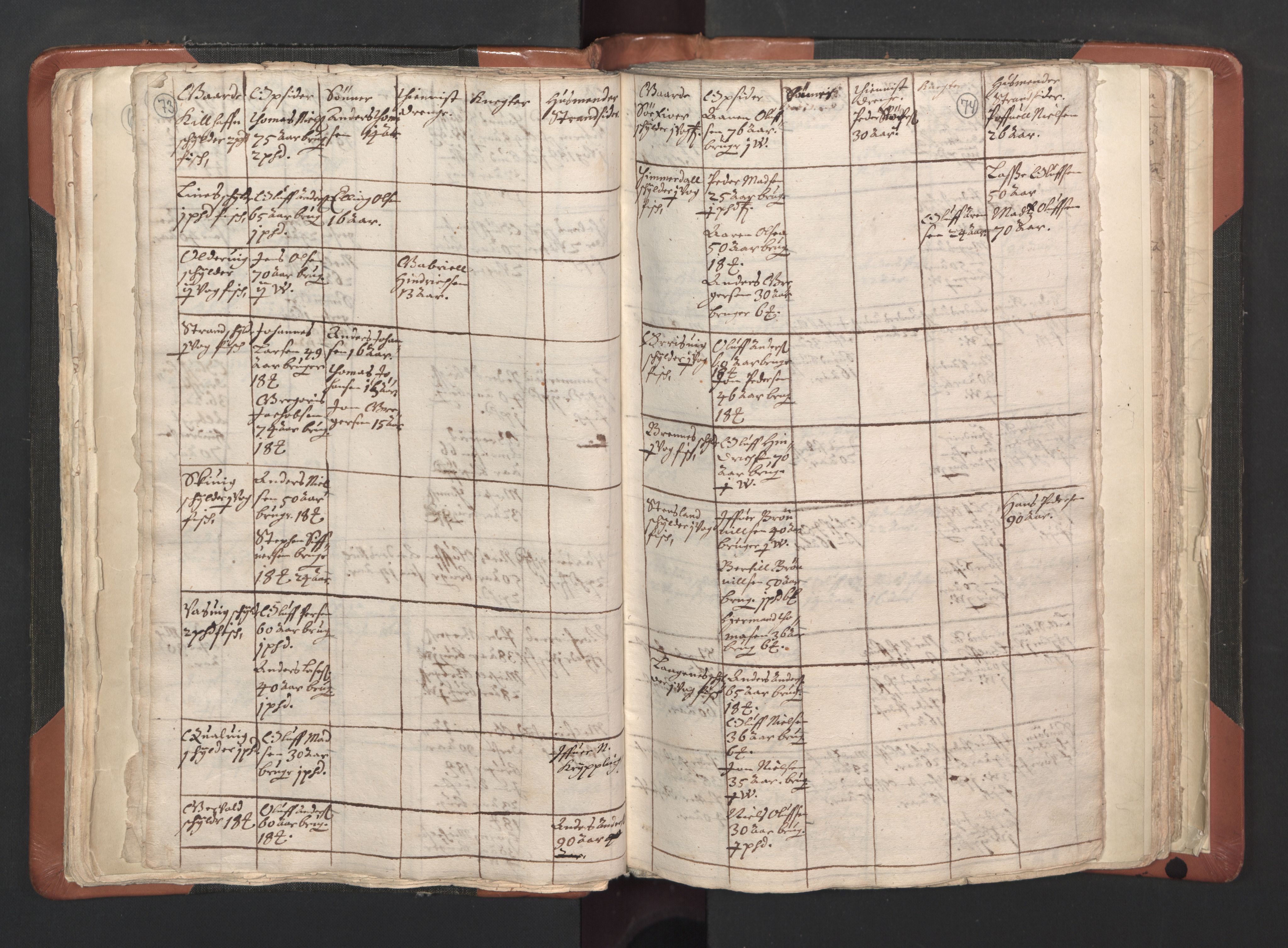 RA, Vicar's Census 1664-1666, no. 35: Helgeland deanery and Salten deanery, 1664-1666, p. 73-74