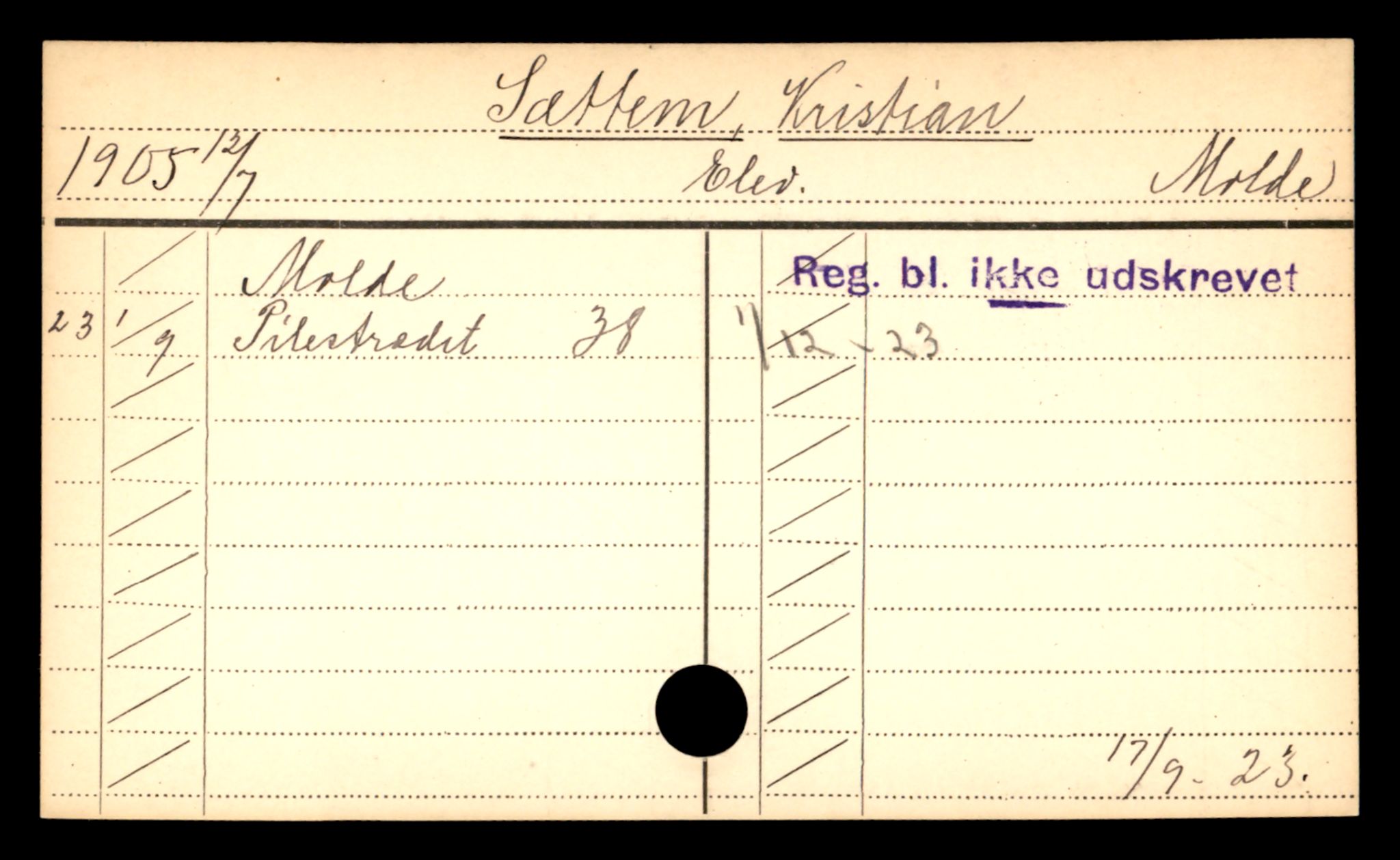 Oslo folkeregister, Registerkort, AV/SAO-A-11715/D/Da/L0084: Menn: Setsaas Olsen - Skau Hjalmar, 1906-1919