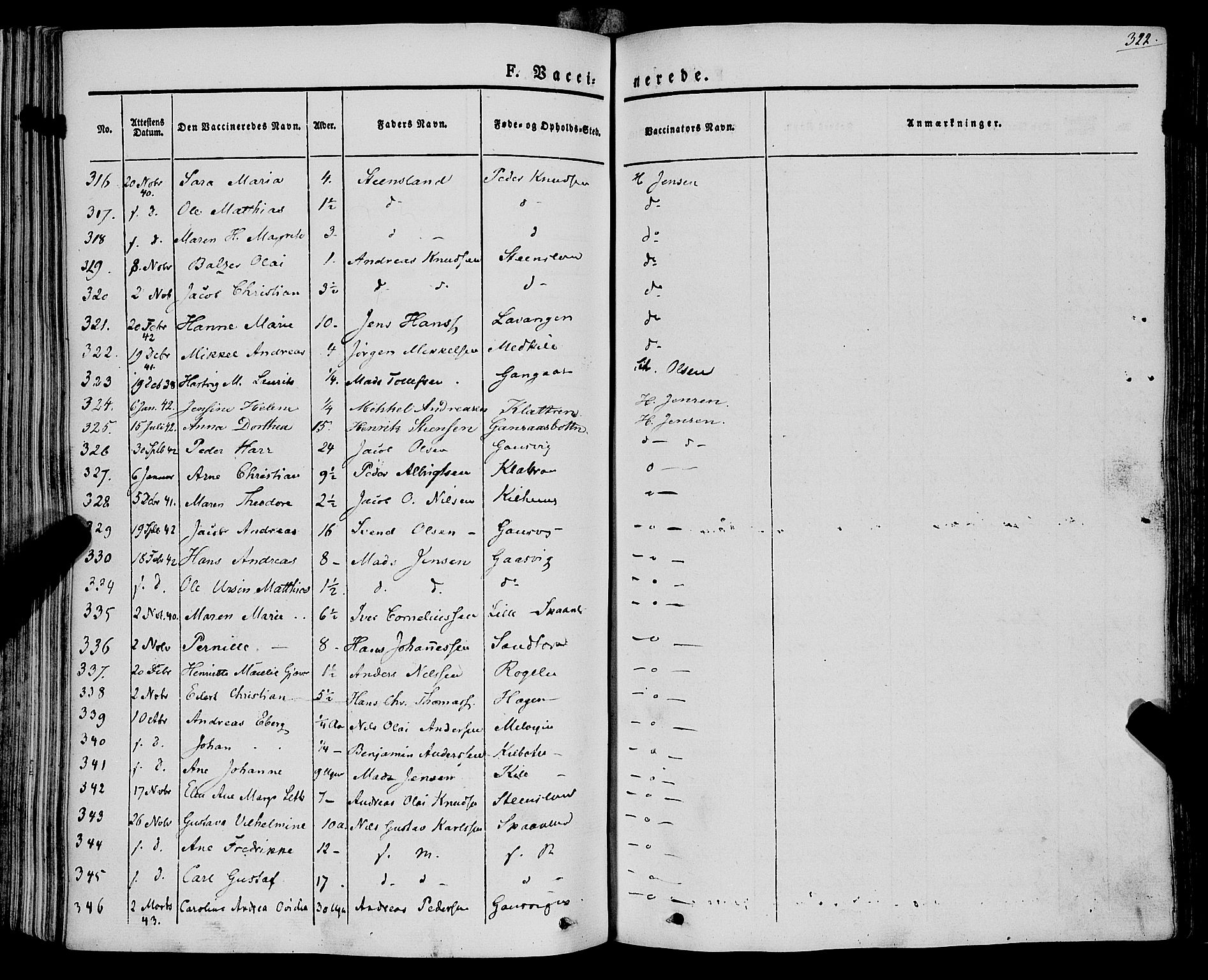 Trondenes sokneprestkontor, AV/SATØ-S-1319/H/Ha/L0009kirke: Parish register (official) no. 9, 1841-1852, p. 322