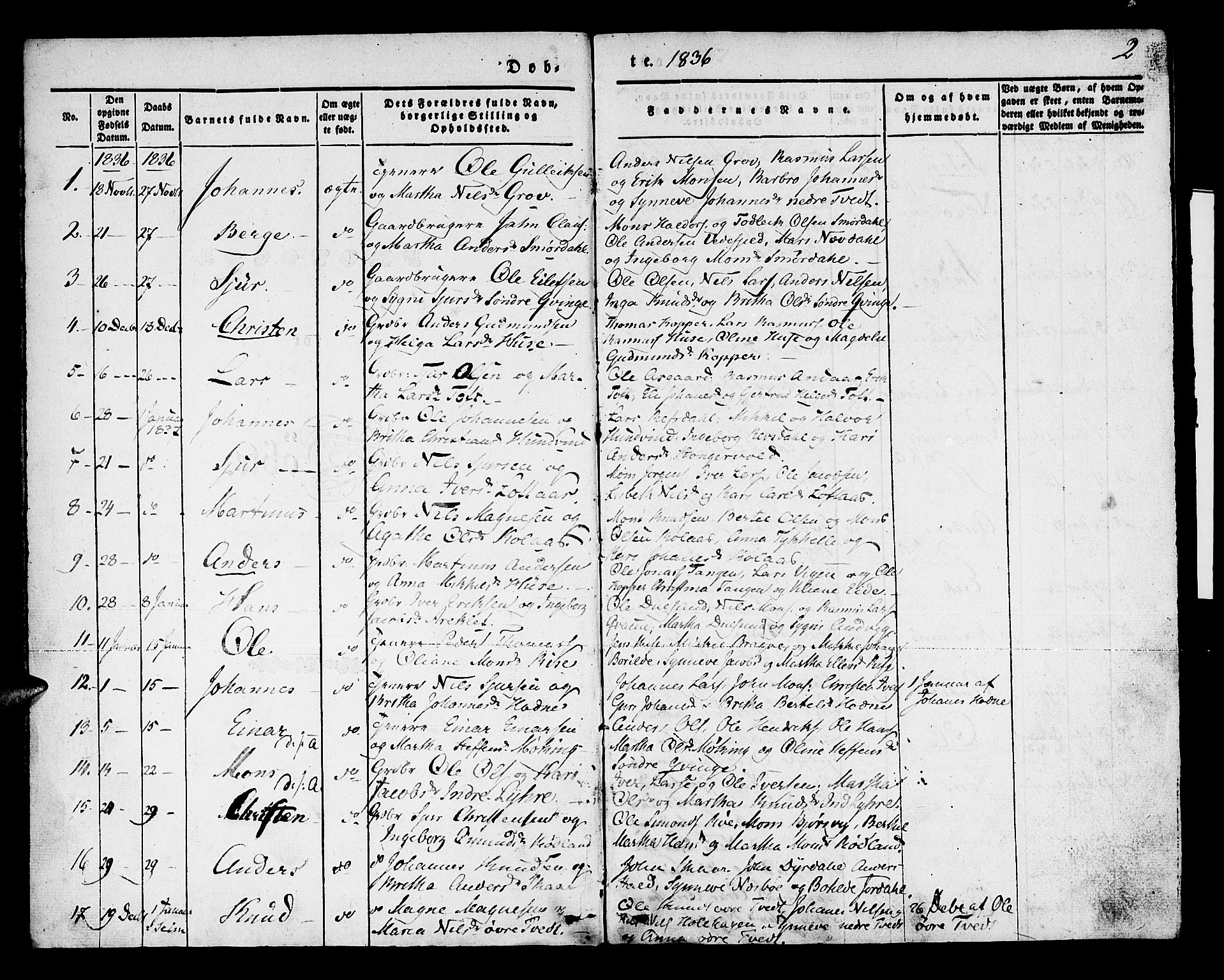 Lindås Sokneprestembete, SAB/A-76701/H/Haa: Parish register (official) no. A 9, 1835-1841, p. 2