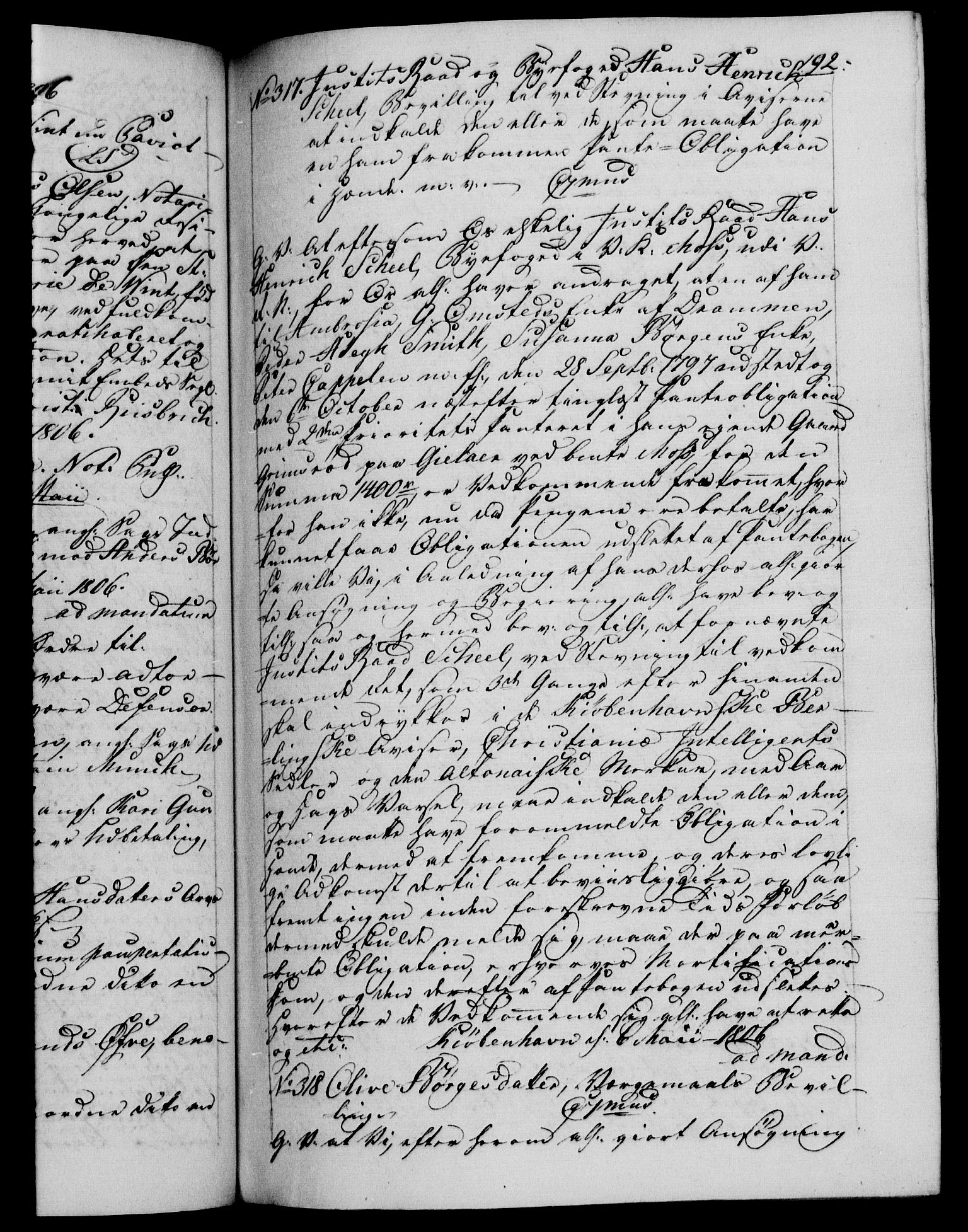 Danske Kanselli 1800-1814, RA/EA-3024/H/Hf/Hfb/Hfba/L0003: Registranter, 1805-1807, p. 192a