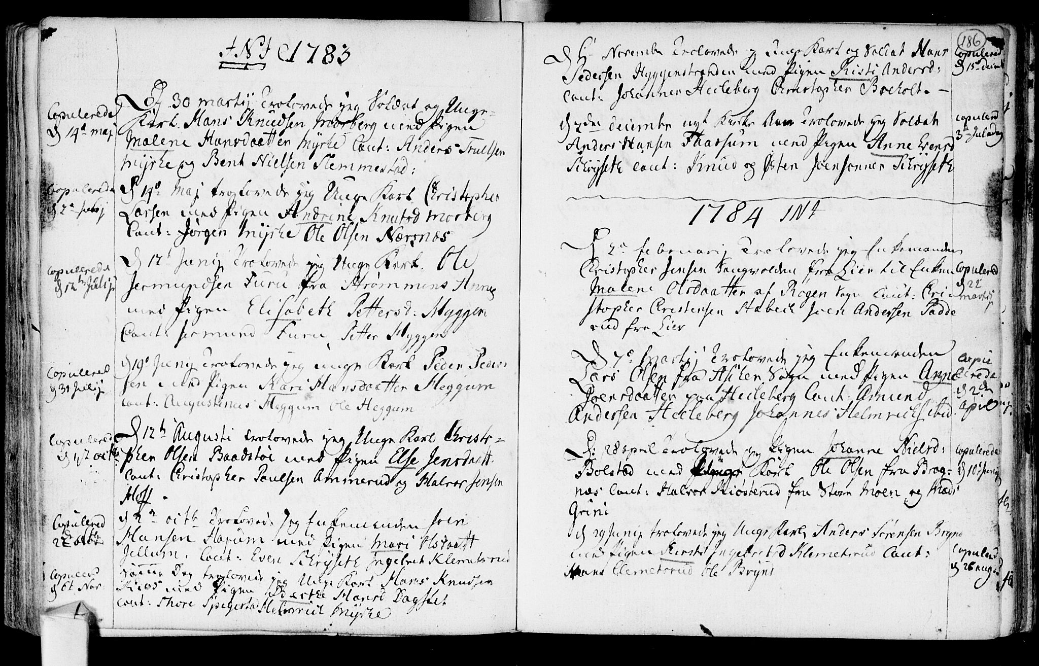 Røyken kirkebøker, AV/SAKO-A-241/F/Fa/L0003: Parish register (official) no. 3, 1782-1813, p. 186