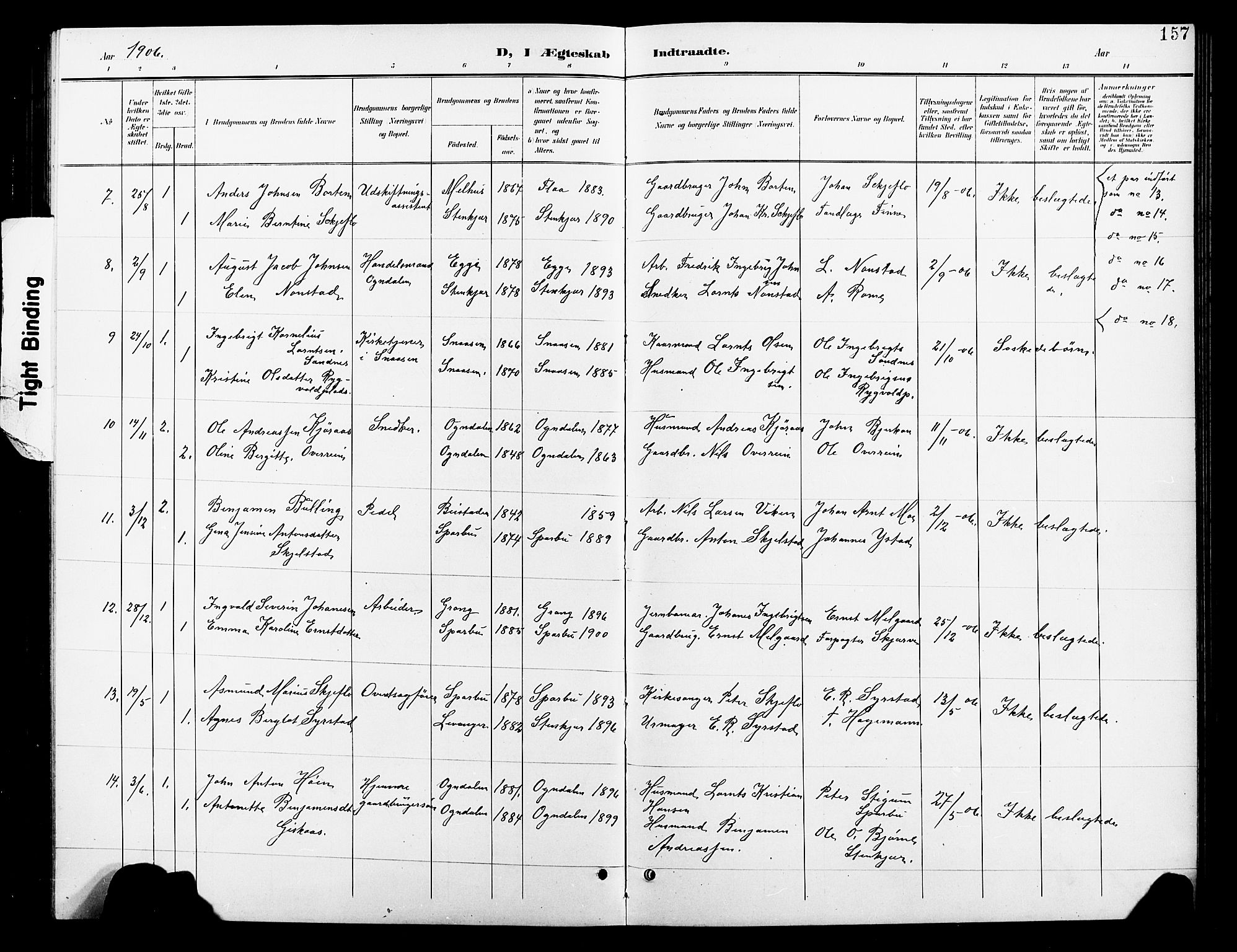 Ministerialprotokoller, klokkerbøker og fødselsregistre - Nord-Trøndelag, SAT/A-1458/739/L0375: Parish register (copy) no. 739C03, 1898-1908, p. 157