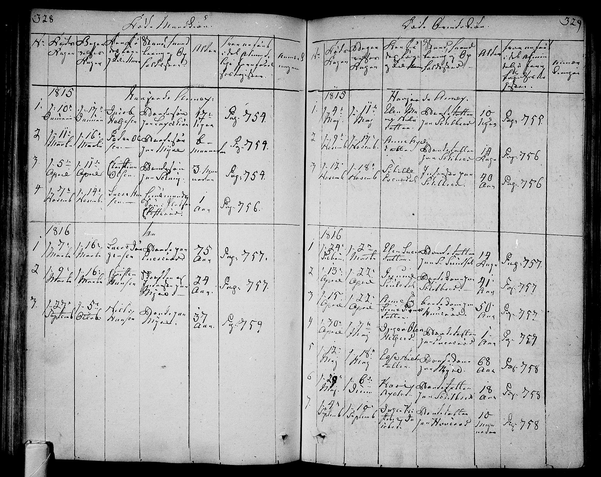 Andebu kirkebøker, SAKO/A-336/F/Fa/L0003: Parish register (official) no. 3 /2, 1815-1828, p. 328-329