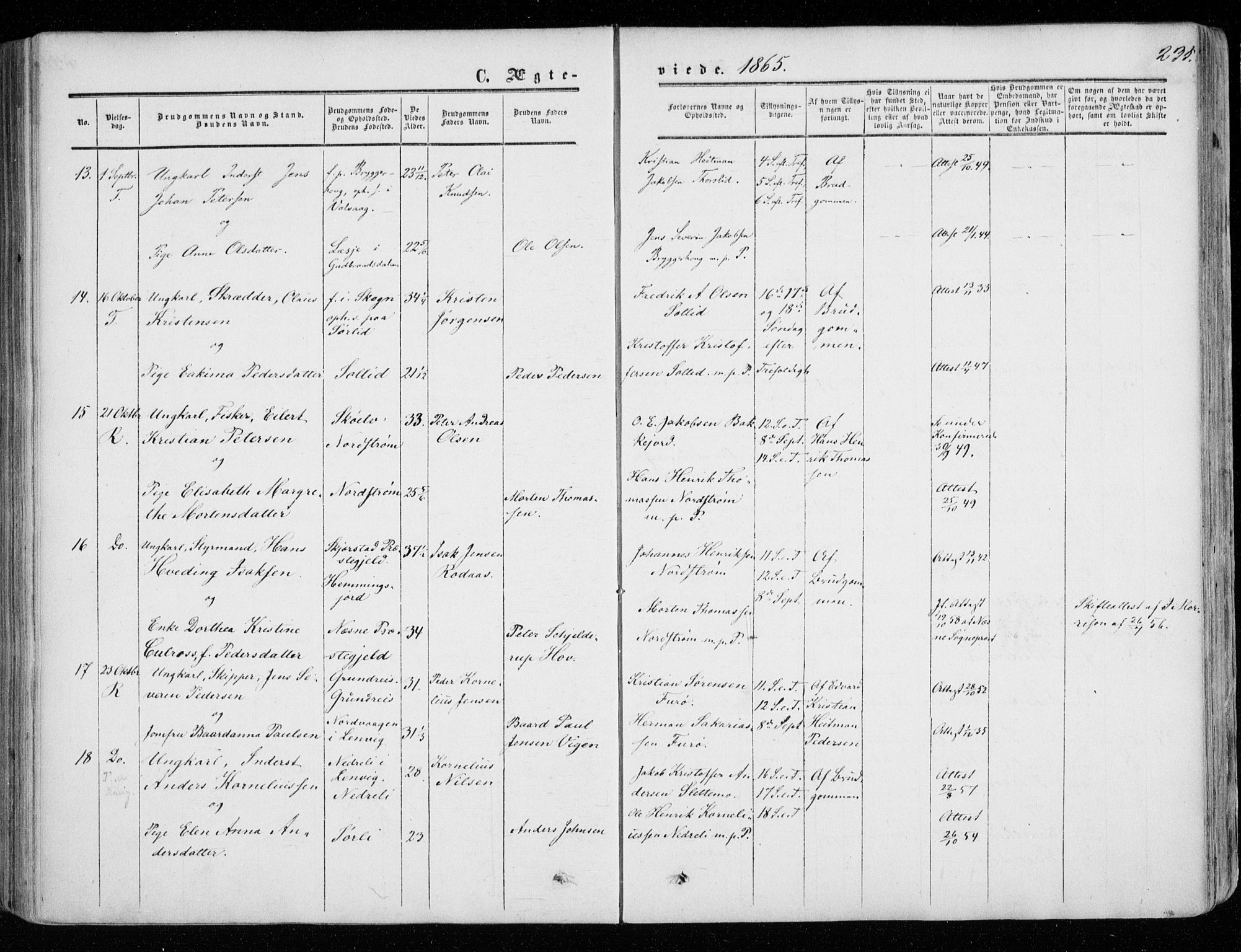 Tranøy sokneprestkontor, AV/SATØ-S-1313/I/Ia/Iaa/L0007kirke: Parish register (official) no. 7, 1856-1866, p. 235