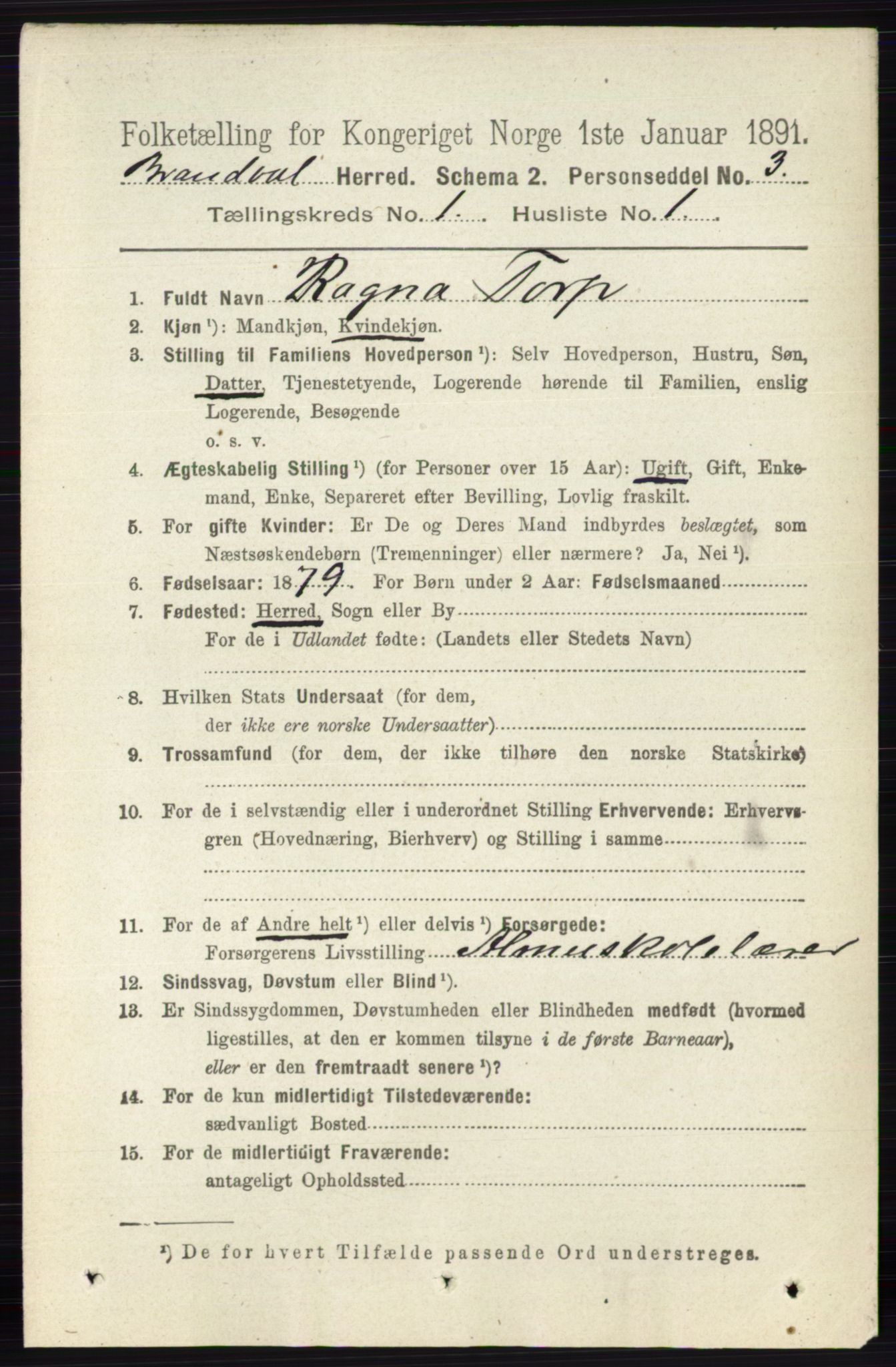 RA, 1891 census for 0422 Brandval, 1891, p. 114