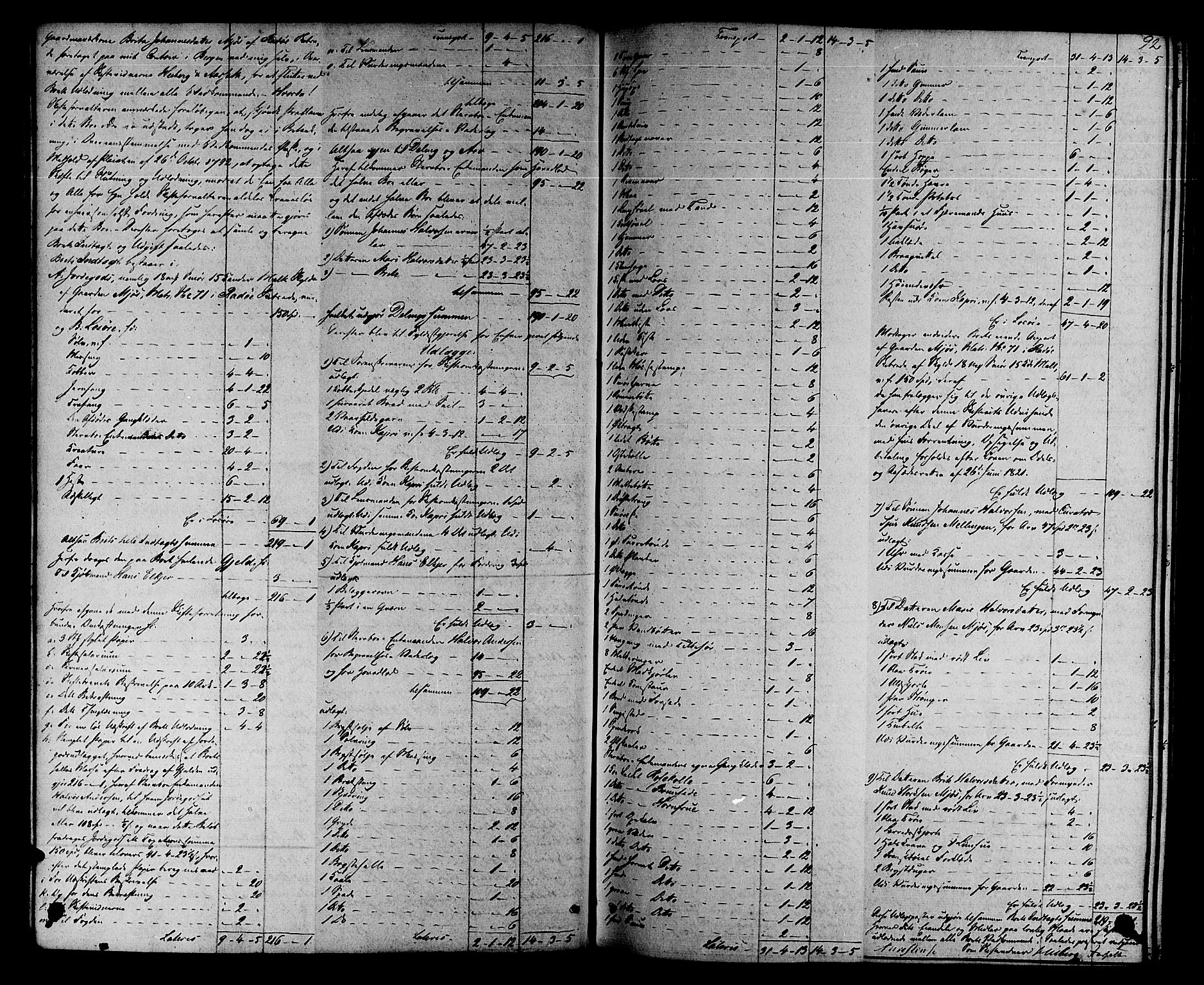Nordhordland sorenskrivar, AV/SAB-A-2901/1/H/Hd/Hda/L0001a: Skifteutlodningsprotokollar, 1841-1845, p. 91b-92a
