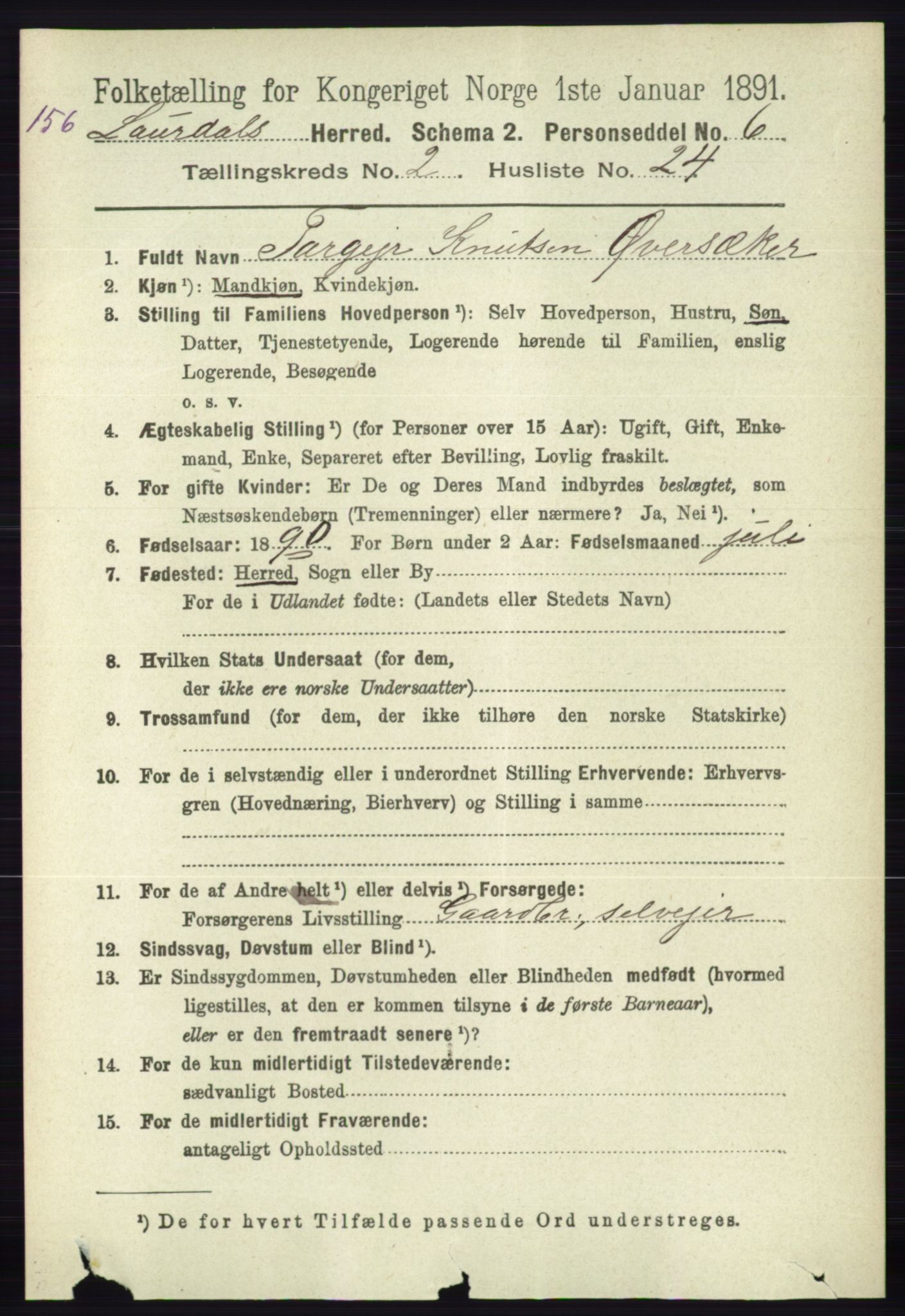 RA, 1891 census for 0833 Lårdal, 1891, p. 757