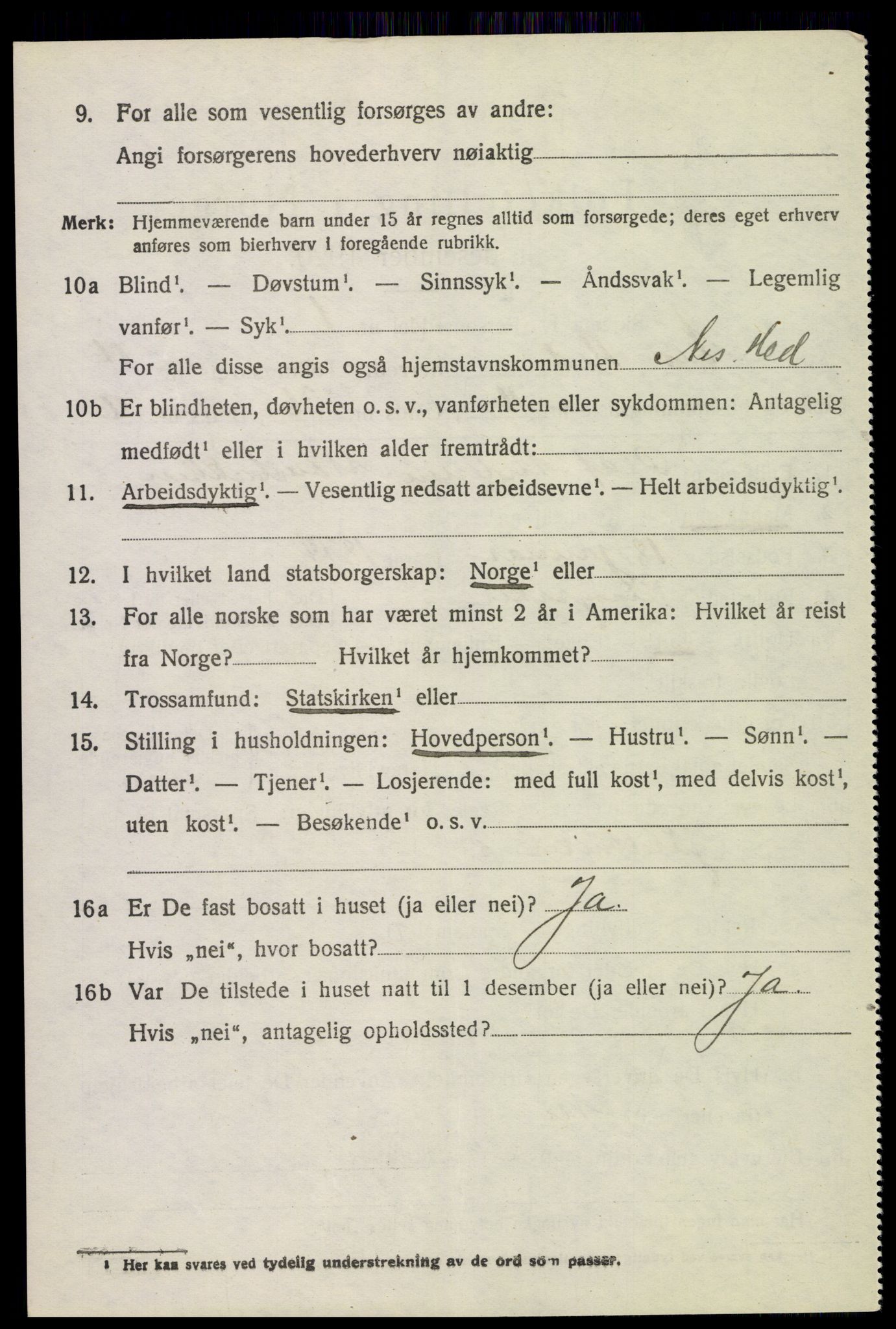 SAH, 1920 census for Nes (Hedmark), 1920, p. 5761