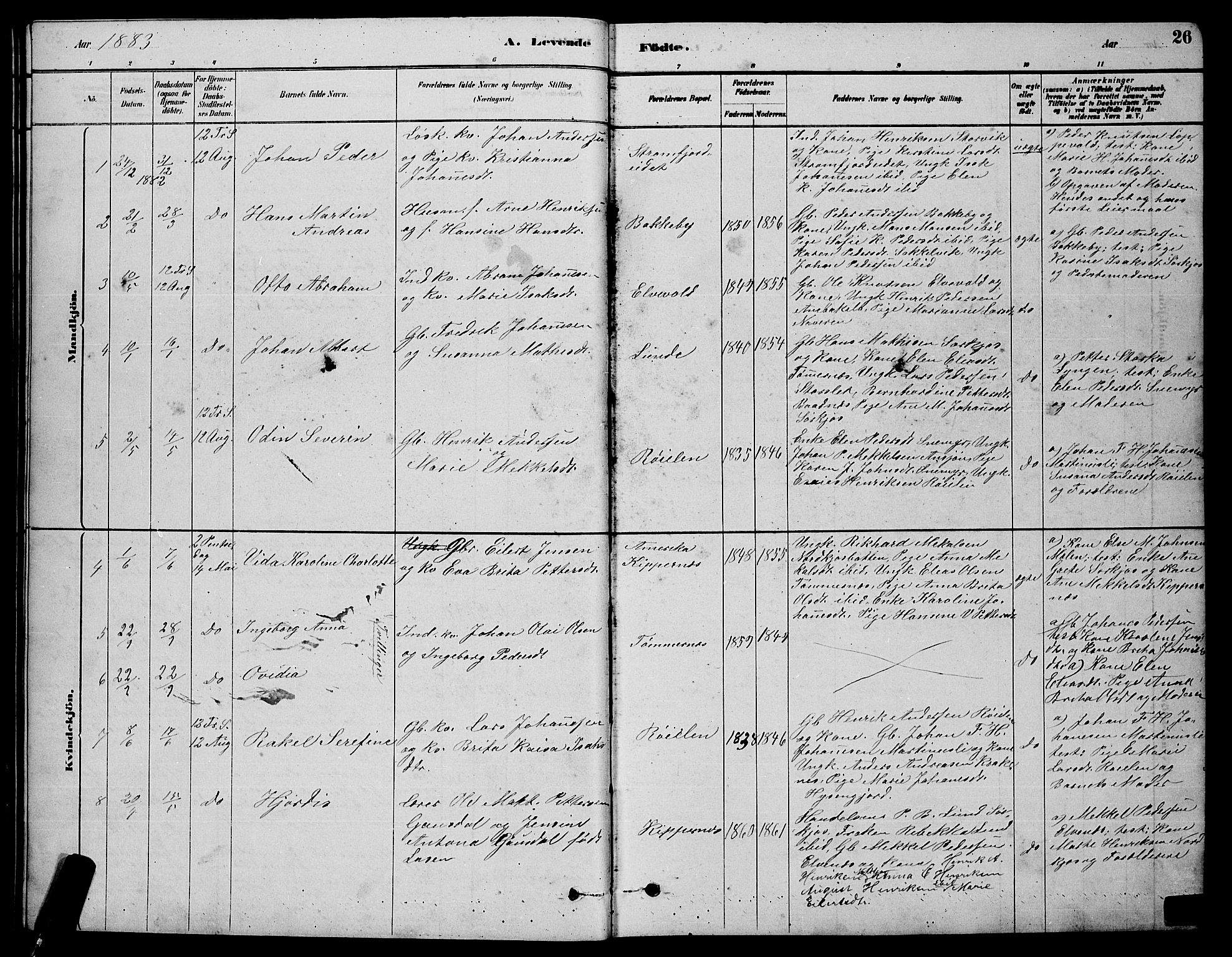 Skjervøy sokneprestkontor, AV/SATØ-S-1300/H/Ha/Hab/L0020klokker: Parish register (copy) no. 20, 1878-1892, p. 26