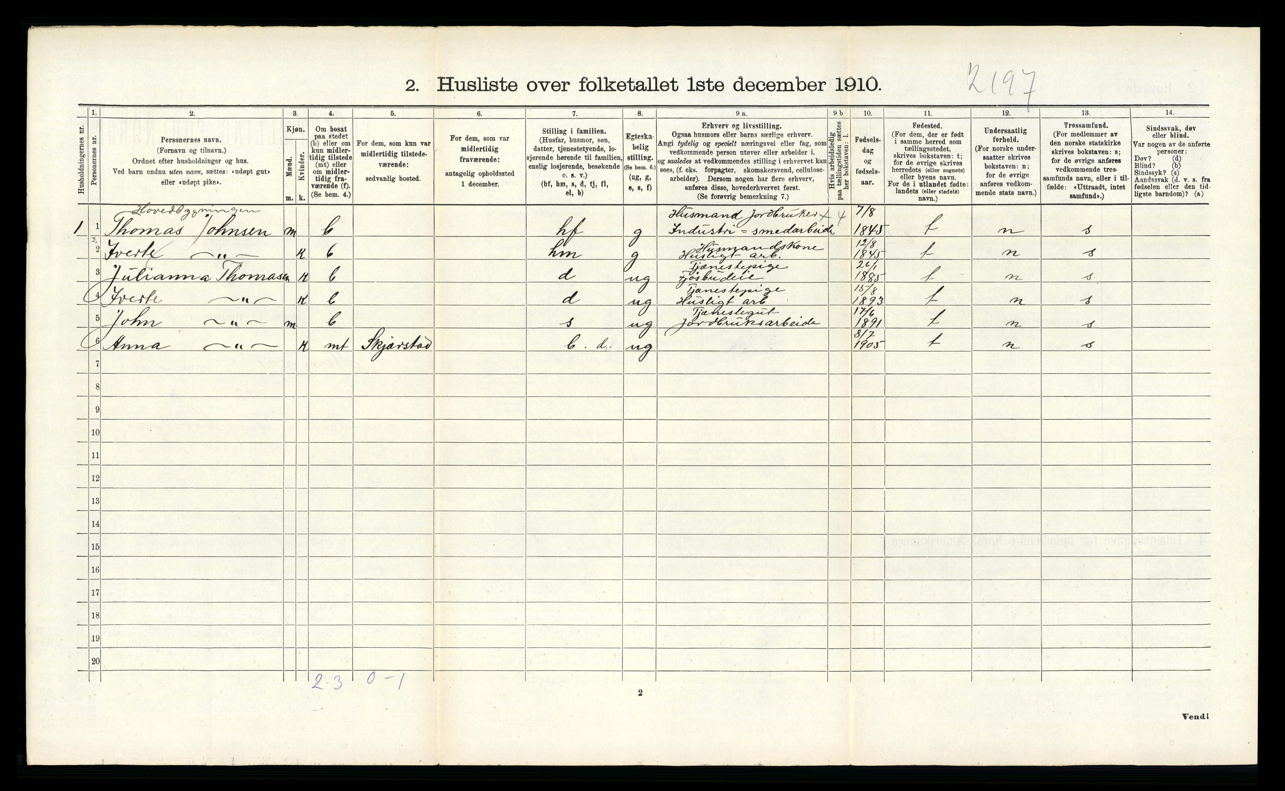 RA, 1910 census for Hemnes, 1910, p. 885