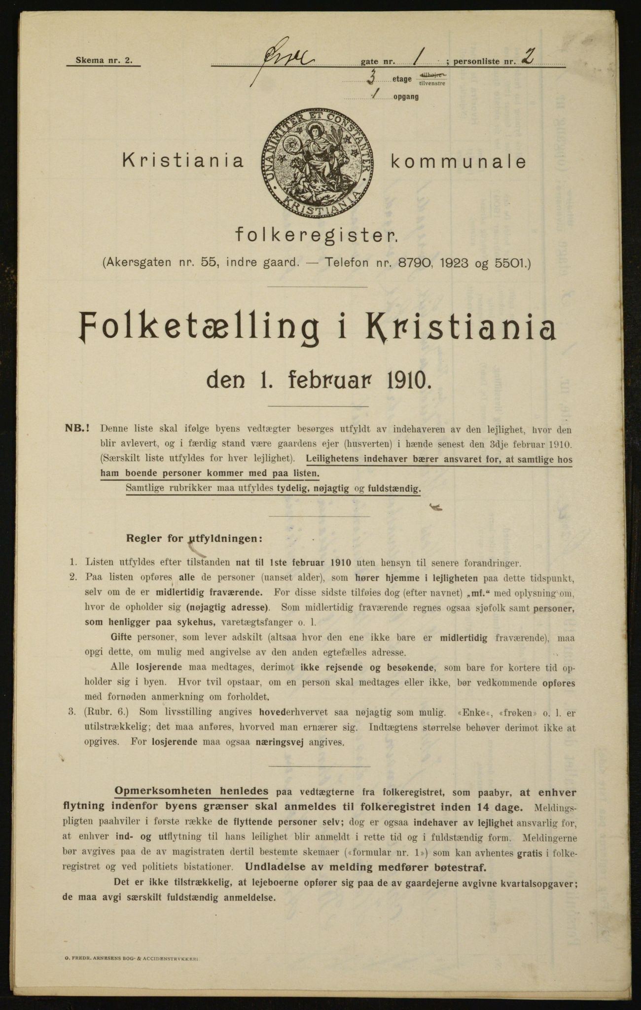 OBA, Municipal Census 1910 for Kristiania, 1910, p. 123022