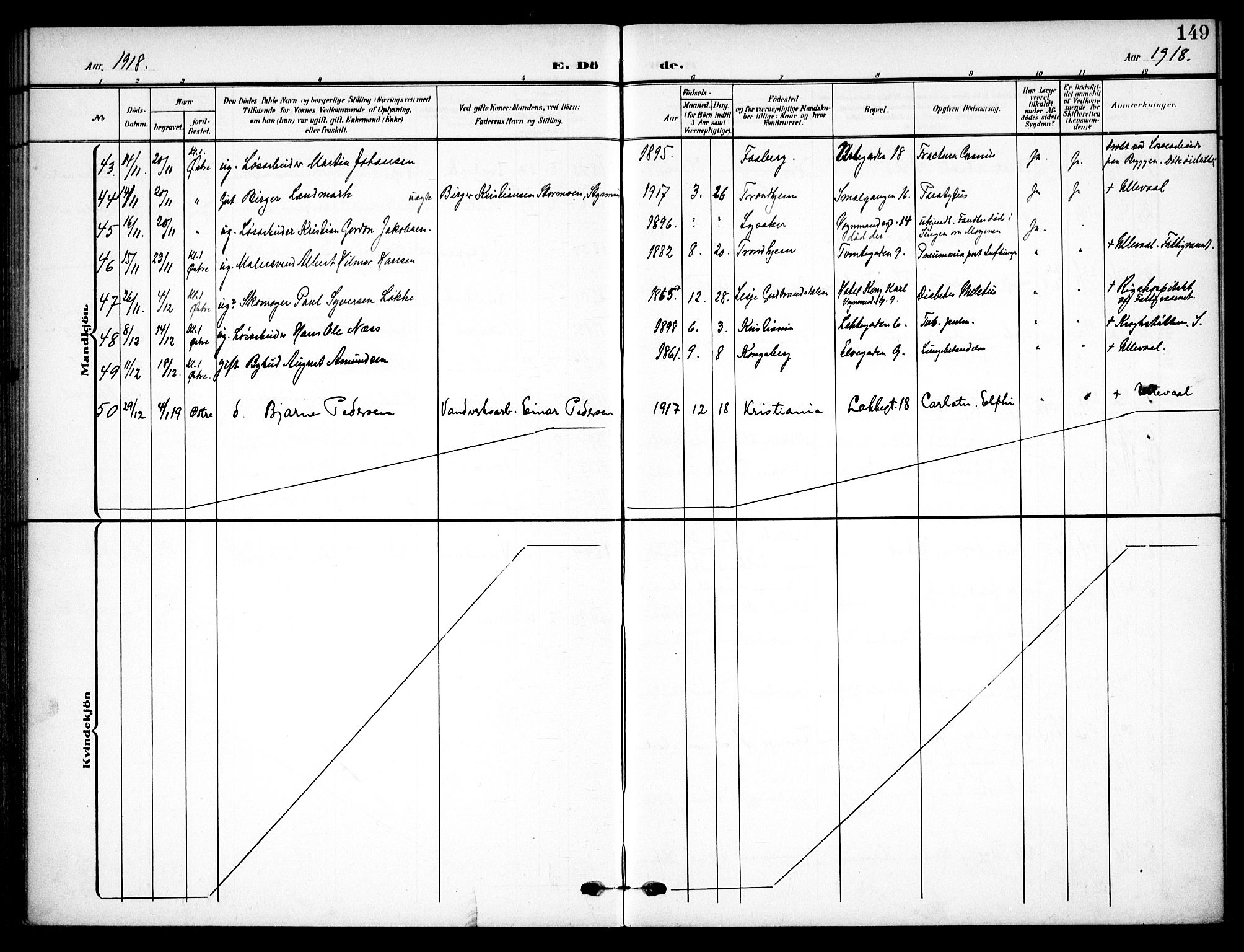 Vaterland prestekontor Kirkebøker, AV/SAO-A-10880/F/Fa/L0002: Parish register (official) no. 2, 1907-1921, p. 149